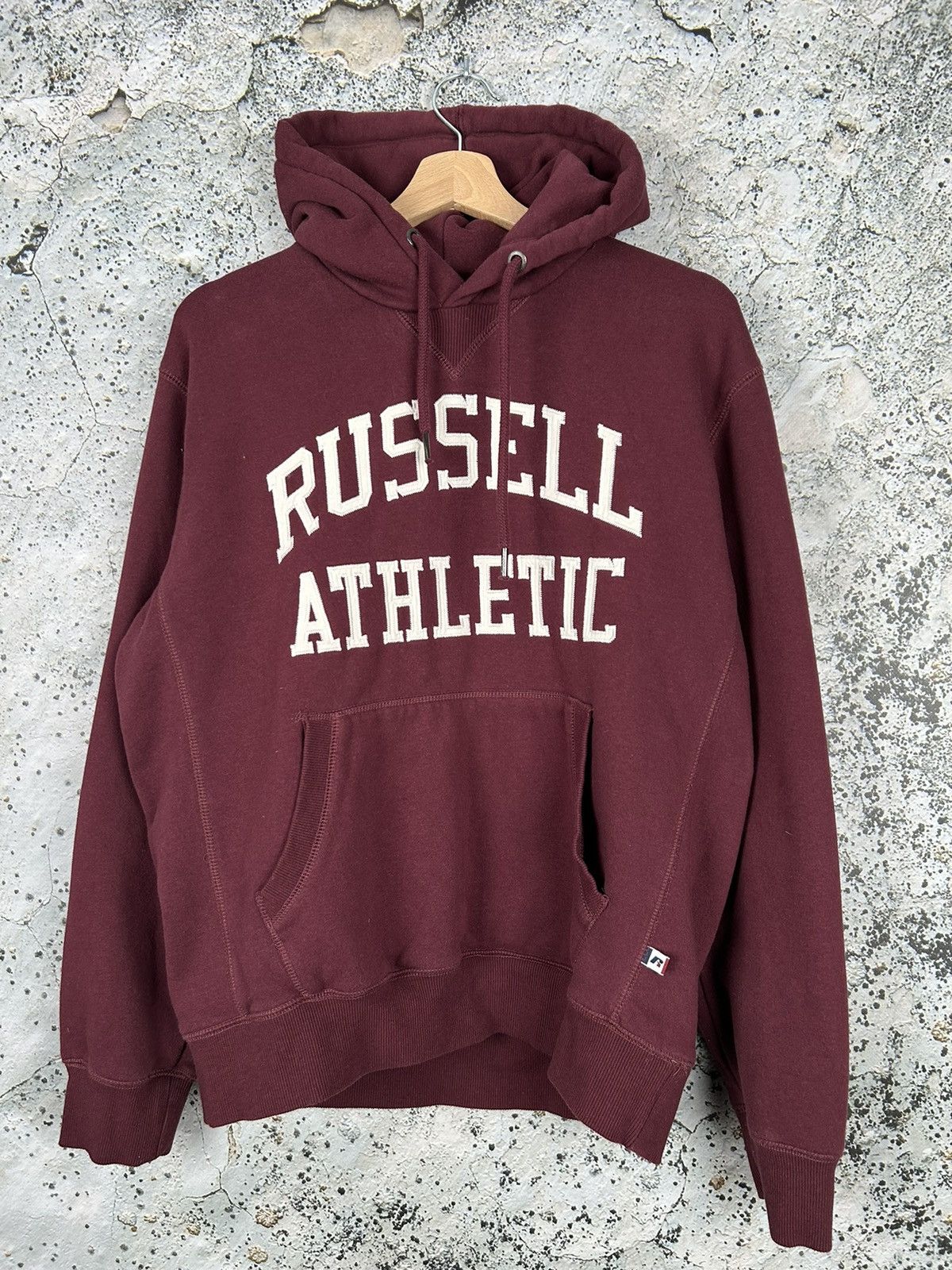 Russell Athletic Vintage Russell Athletic Burgundy Spellout Hoodie Rare Hype Size US M / EU 48-50 / 2 - 1 Thumbnail