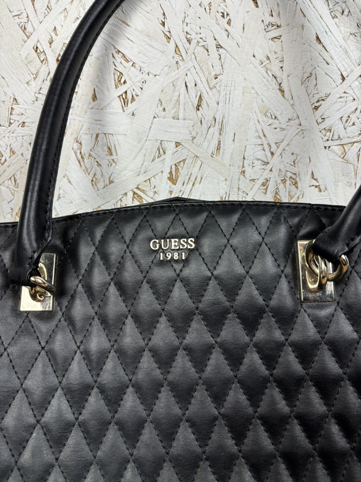Guess Guess 1981 Black Quilted Tote Bag Size ONE SIZE - 2 Thumbnail