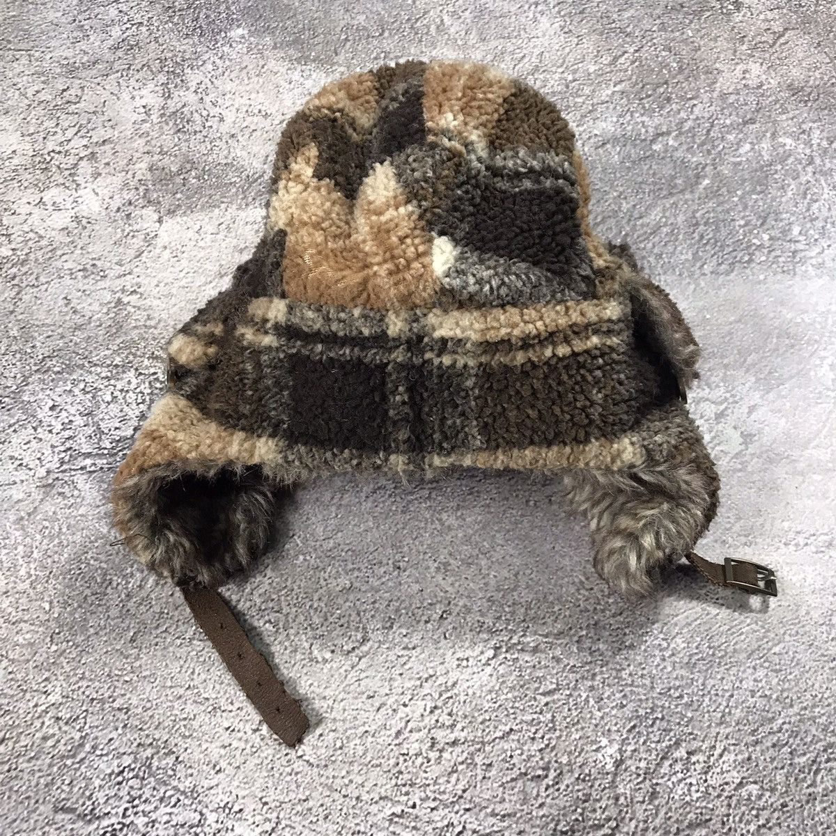 Vintage Vintage 90s Plaid Mohair Beanie Ear Flaps Grunge Relaxed OS Size ONE SIZE - 5 Thumbnail