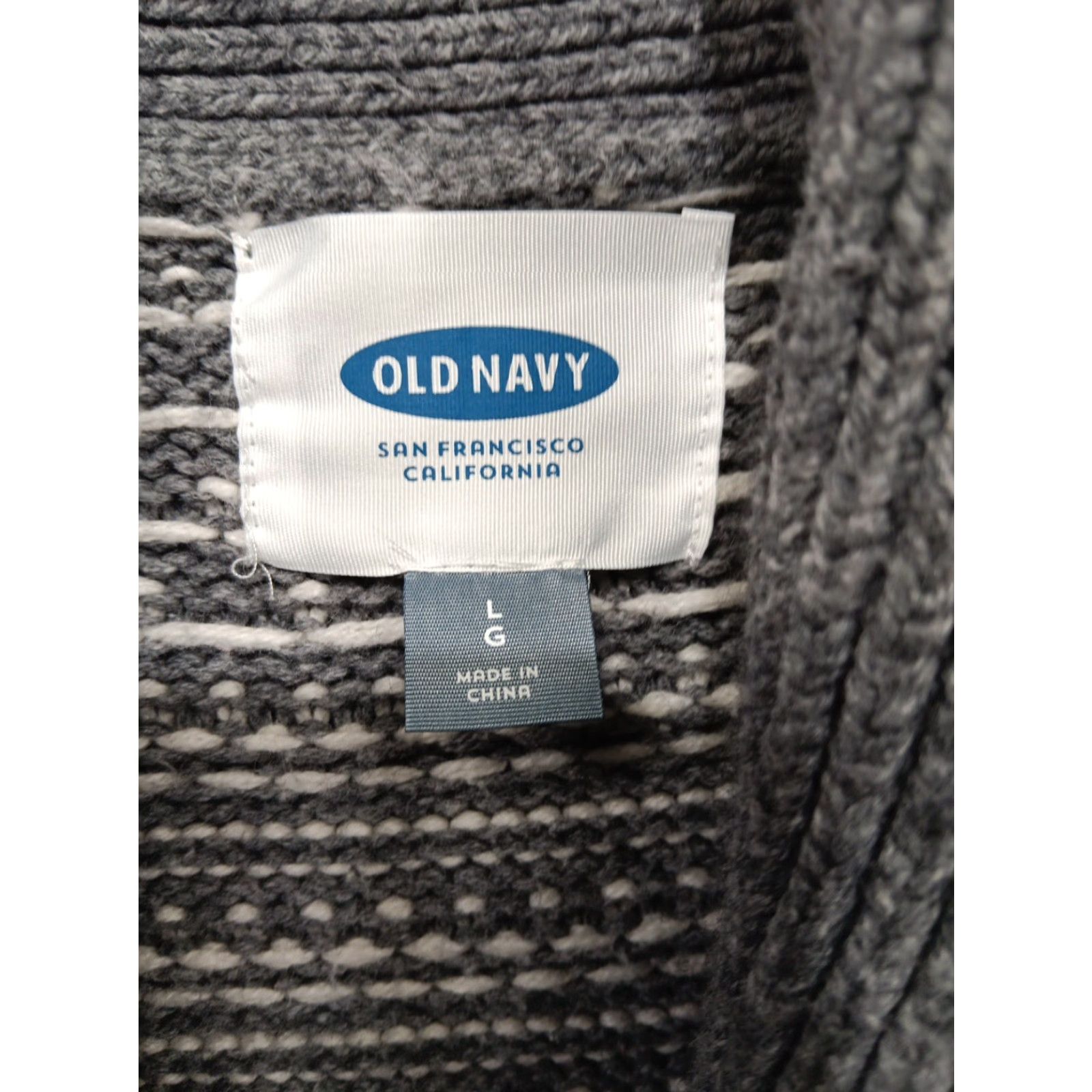 Old Navy Old Navy Fair Isle Grandpa Knit Cardigan Sweater Men L Grey White Size US L / EU 52-54 / 3 - 3 Thumbnail