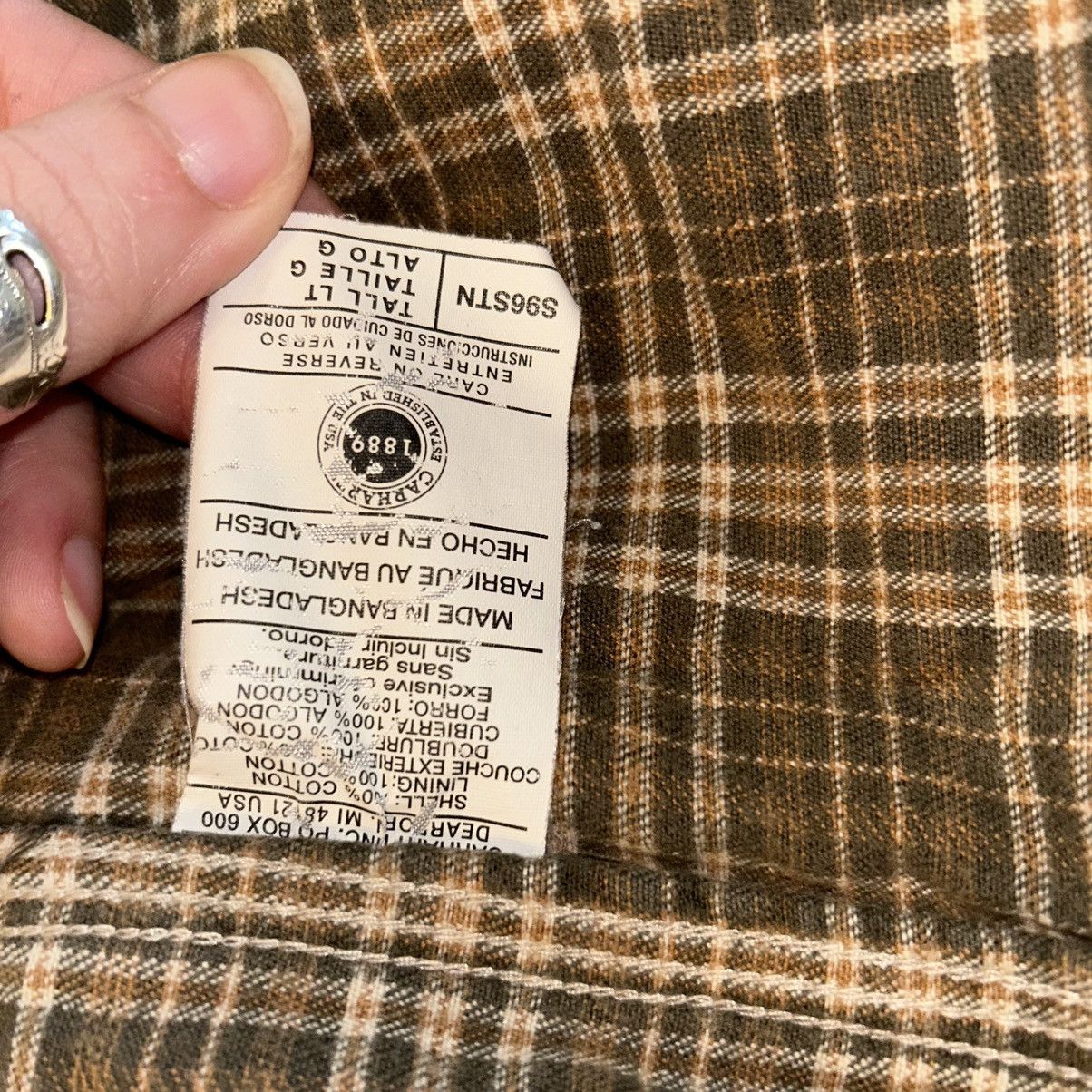 Carhartt Carhartt vintage tan canvas shacket flannel lined L Tall Size US L / EU 52-54 / 3 - 6 Thumbnail
