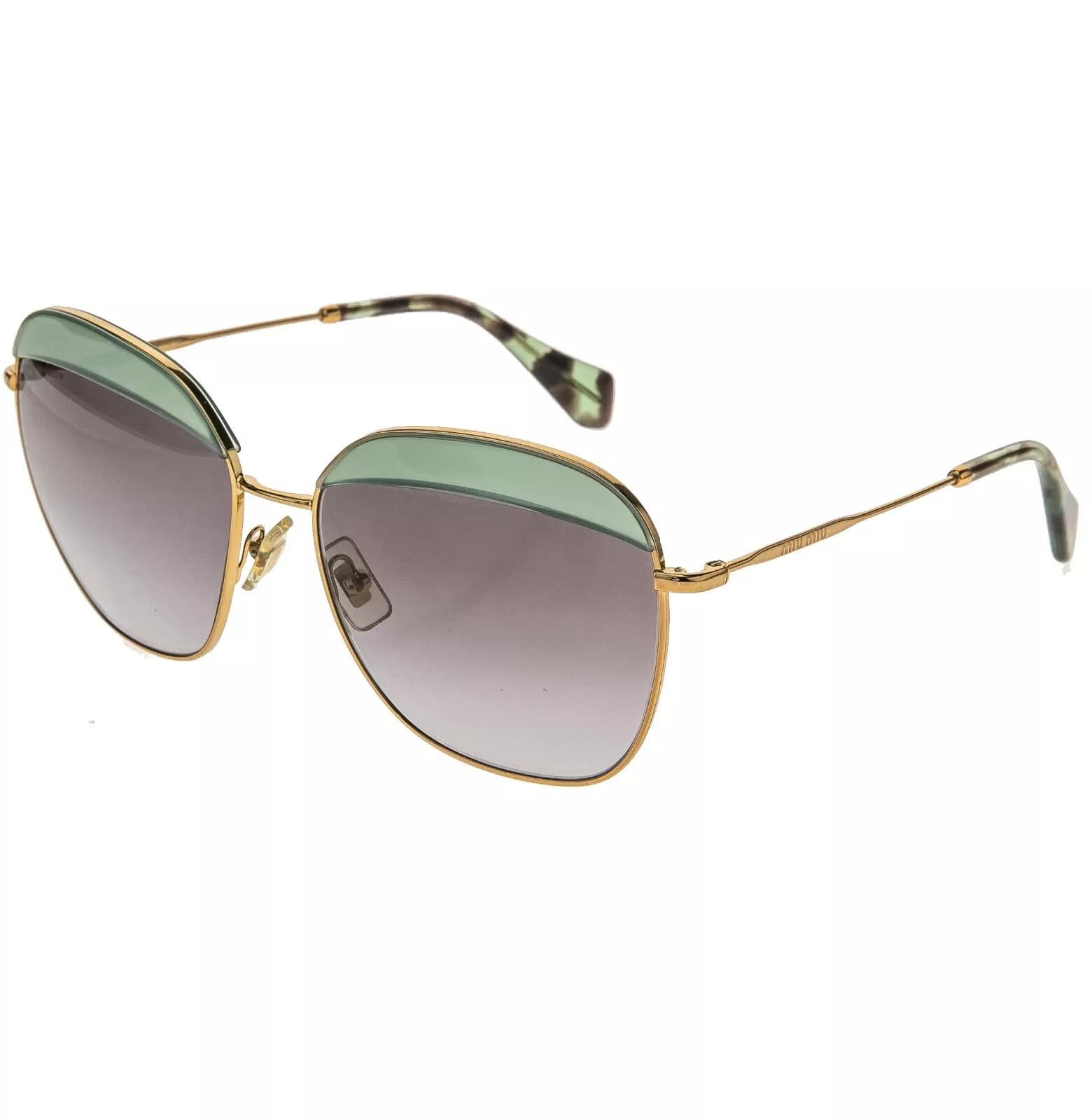 Miu Miu MIU MIU SO FRAME 53Q Square Gold Green Sunglasses MU53QS Size ONE SIZE - 4 Thumbnail