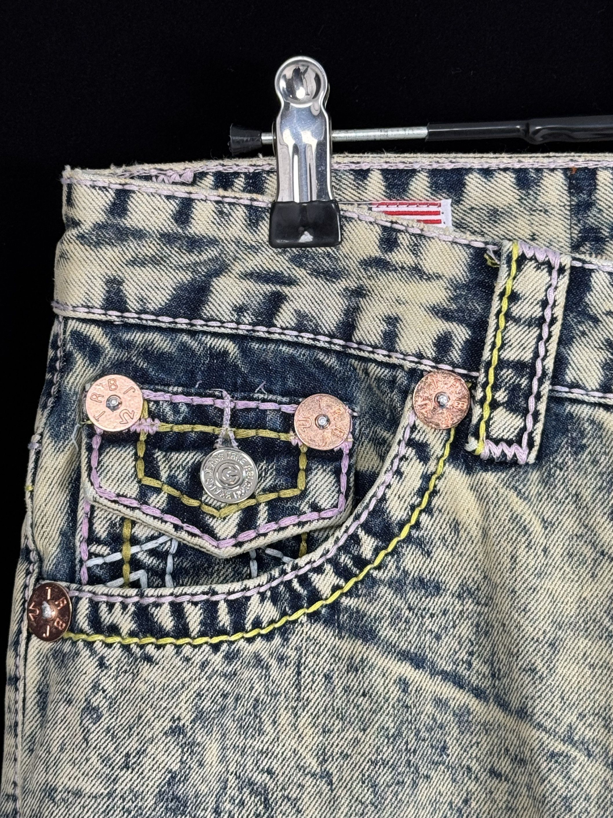 True Religion × Vintage UNWORN* THICK STITCHING HEAVY WASH TWO TONE STITCHING JEANS Size US 32 / EU 48 - 8 Thumbnail