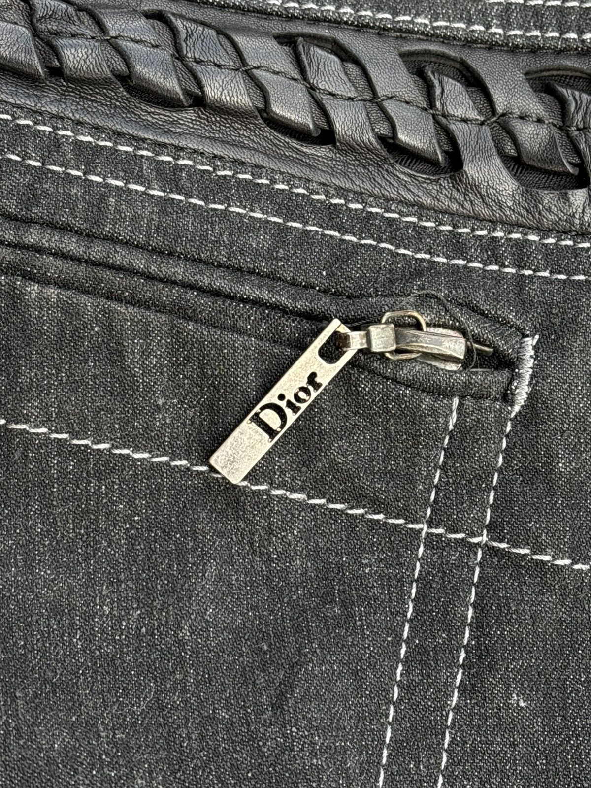 Dior christian dior jeans leather braid black 2006 by galiano Size 27" / US 4 / IT 40 - 7 Thumbnail