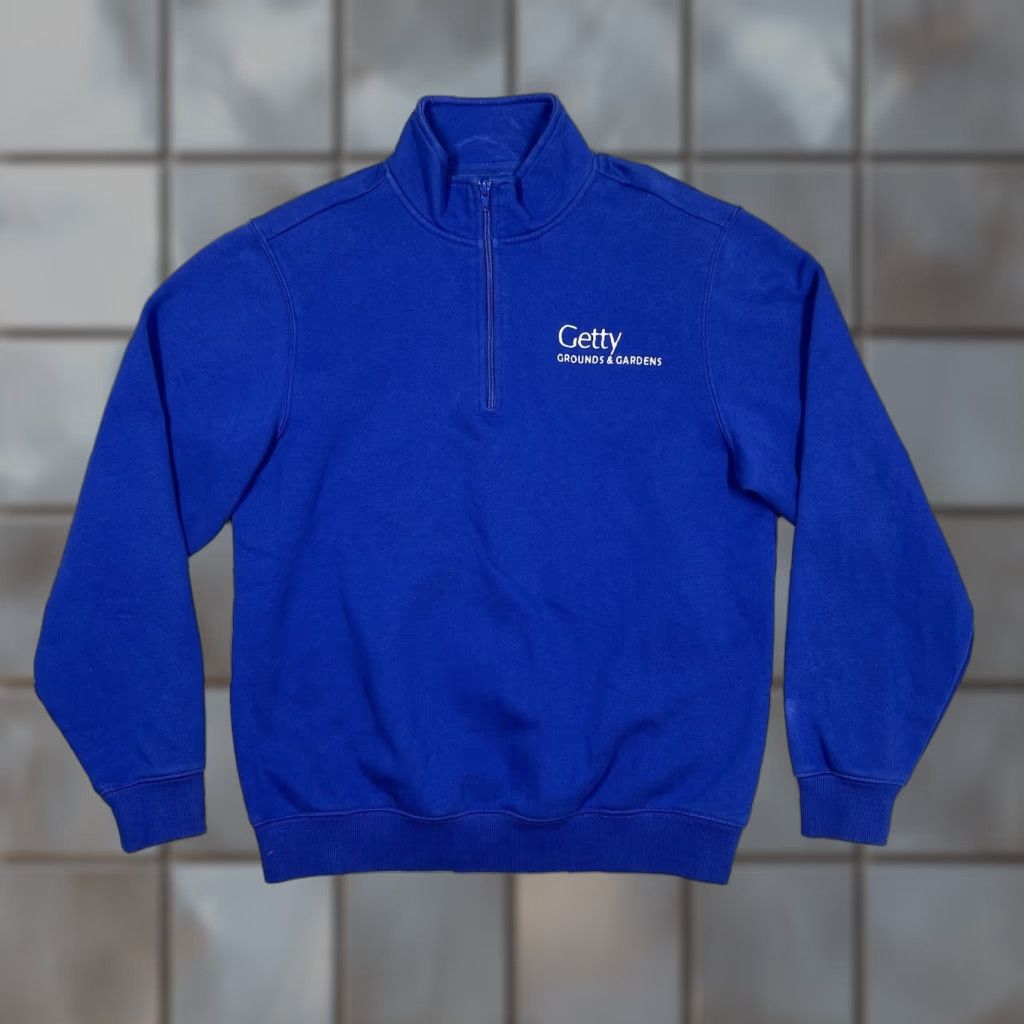 Vintage Sport-Tek The Getty Gardens & Grounds Mens Medium Pullover 1/4-Zip Sweatshirt Blue Size US M / EU 48-50 / 2 - 1 Thumbnail