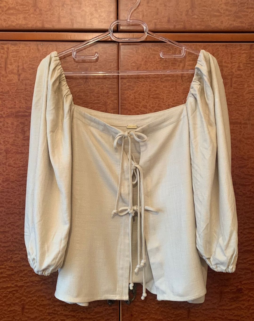 Cult Gaia Cult Gaia Sand Linen Blouse Size L / US 10 / IT 46 - 2 Thumbnail