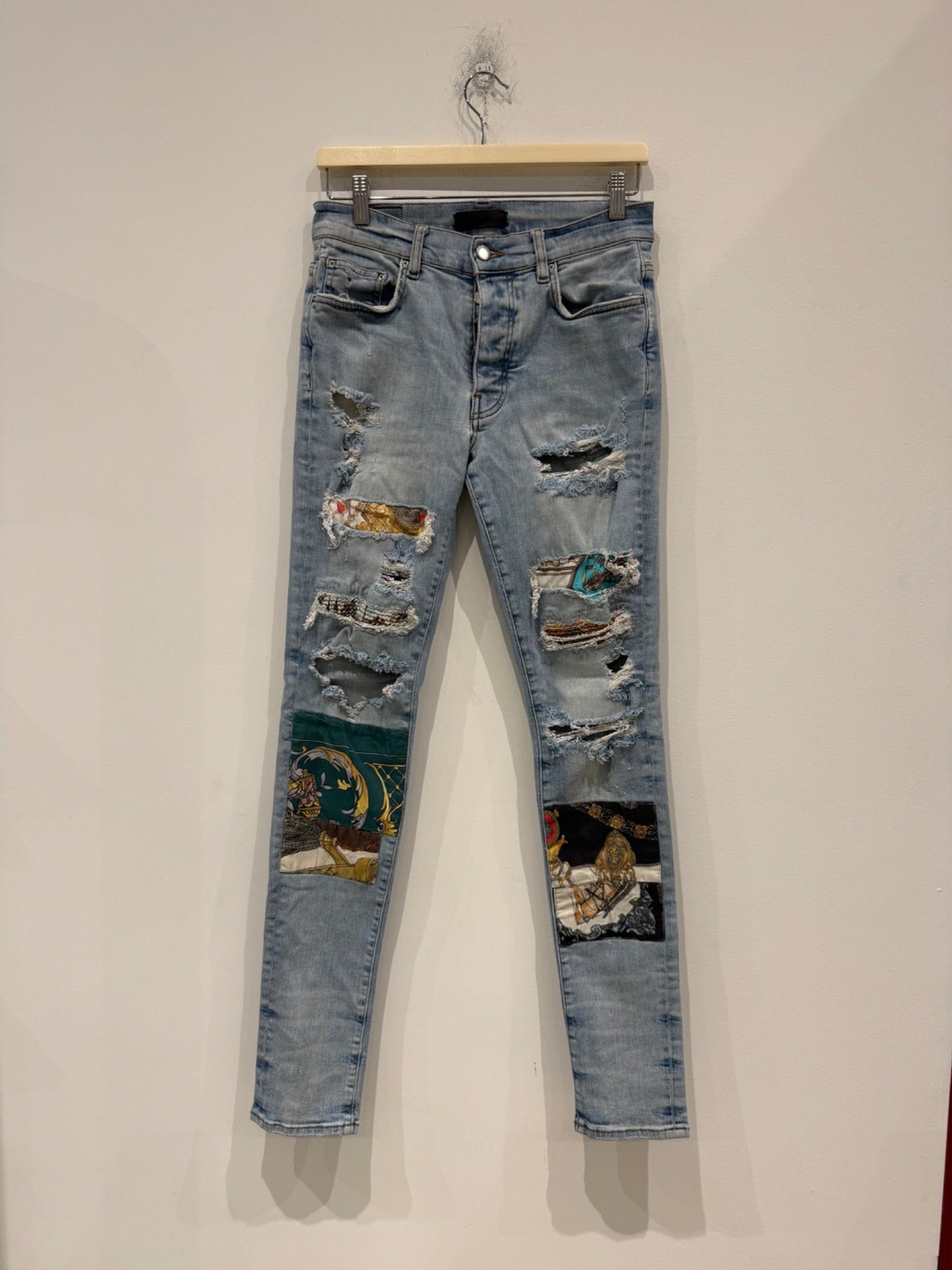 Amiri Amiri Kapital Patch Work Light Wash Jeans Size US 31 - 1 Thumbnail