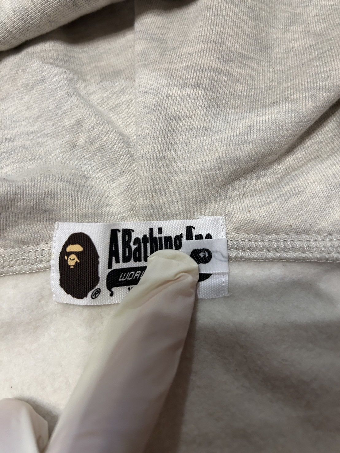 Bape Bape Gray Ivory Baby Milo College Zip Hoodie Size US L / EU 52-54 / 3 - 5 Thumbnail
