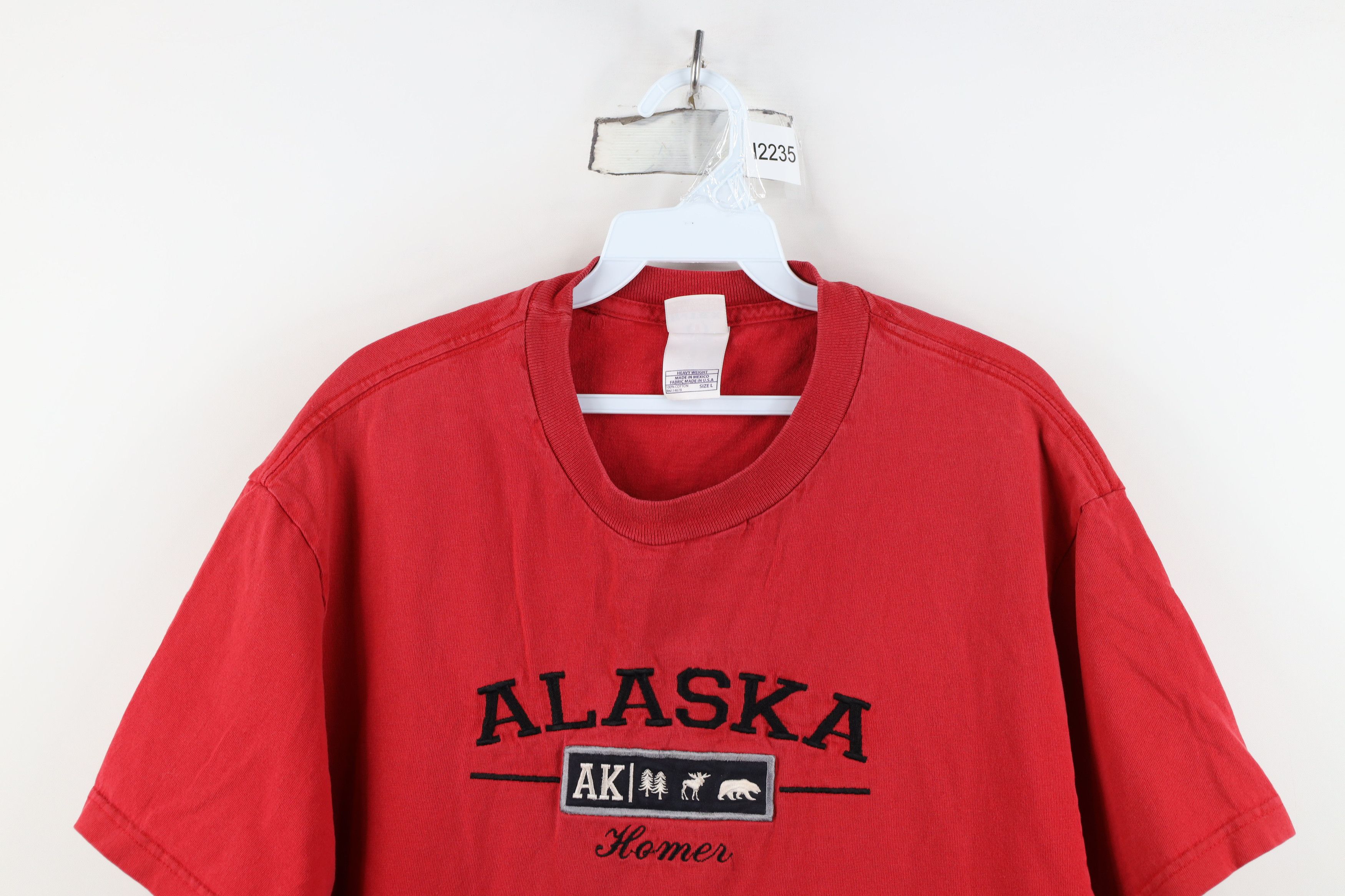 Vintage Vintage 90s Y2K Streetwear Alaska Moose Bear T-Shirt Red Size US L / EU 52-54 / 3 - 2 Thumbnail