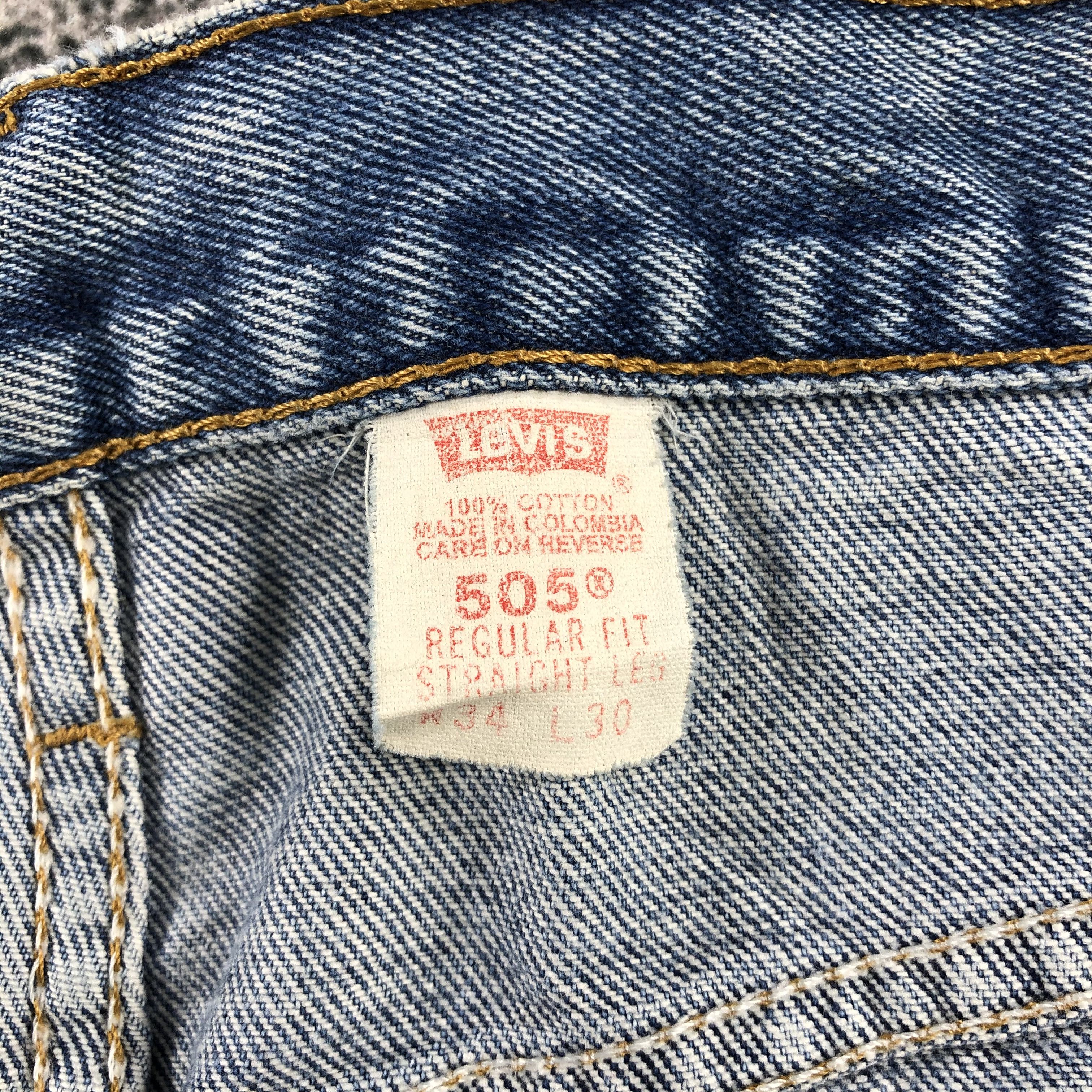 Levi's Vintage 90s Levis 505 Jeans Dirty Faded Blue Denim KJ807 Size US 34 / EU 50 - 13 Thumbnail