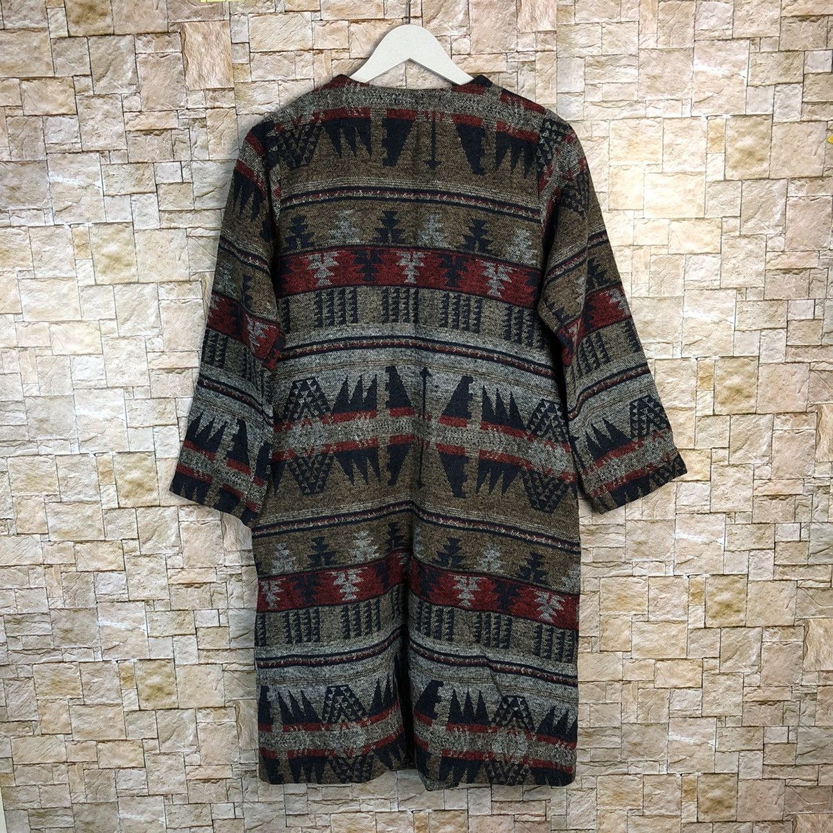 Homespun Knitwear GRL Brown Cardigan navajo art Knitwear #A264 Size US M / EU 48-50 / 2 - 12 Thumbnail