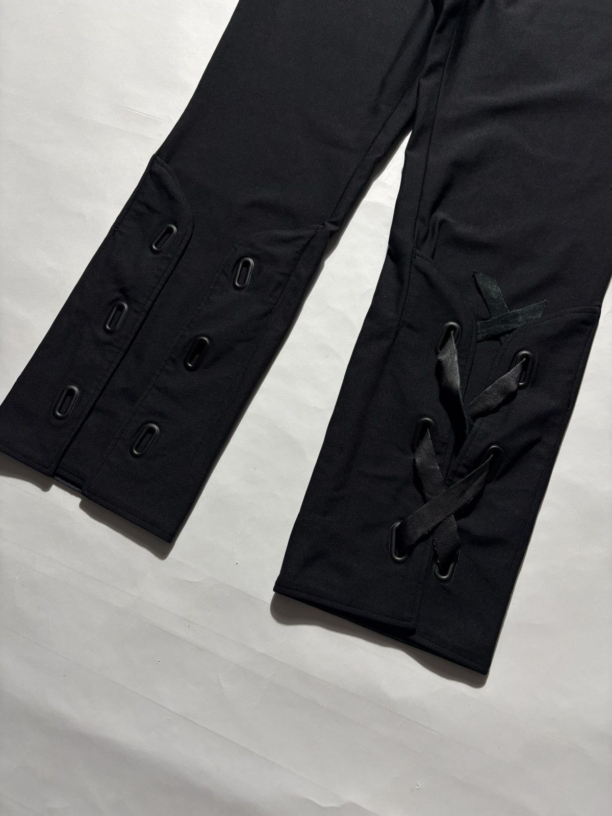 Issey Miyake ISSEY MIYAKE LEATHER LACE UP NYLON PANTS Size 32" / US 10 / IT 46 - 2 Thumbnail