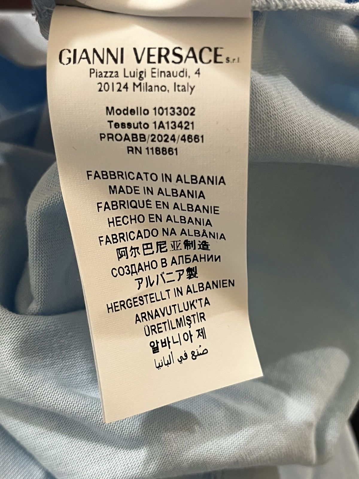 Versace Versace Pastel Blue T-Shirt Sz L Size US L / EU 52-54 / 3 - 10 Thumbnail