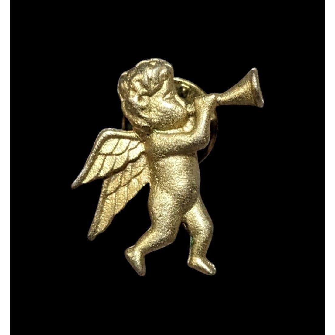 Other Vintage Gold Tone Trumpeting Cherub Lapel Pin Size ONE SIZE - 1 Thumbnail