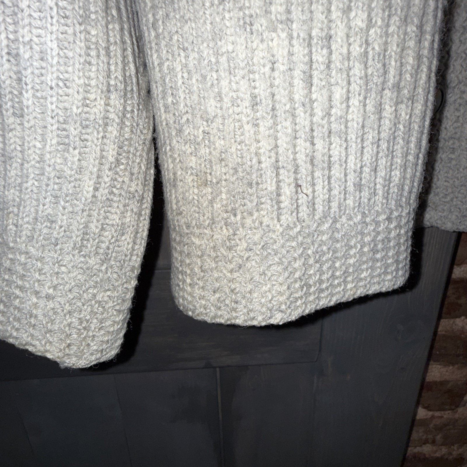 Other Vintage Wool Men's L Gray Ribbed Grandpa Cardigan Sweater Size US L / EU 52-54 / 3 - 4 Thumbnail