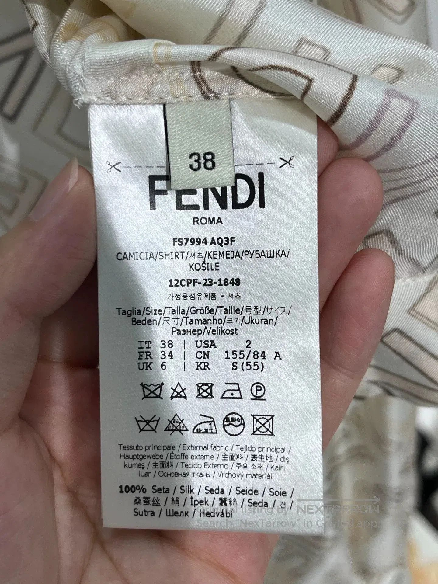 Fendi Fendi Silk Logo Short Shirt Top. Size US XS / EU 42 / 0 - 3 Thumbnail