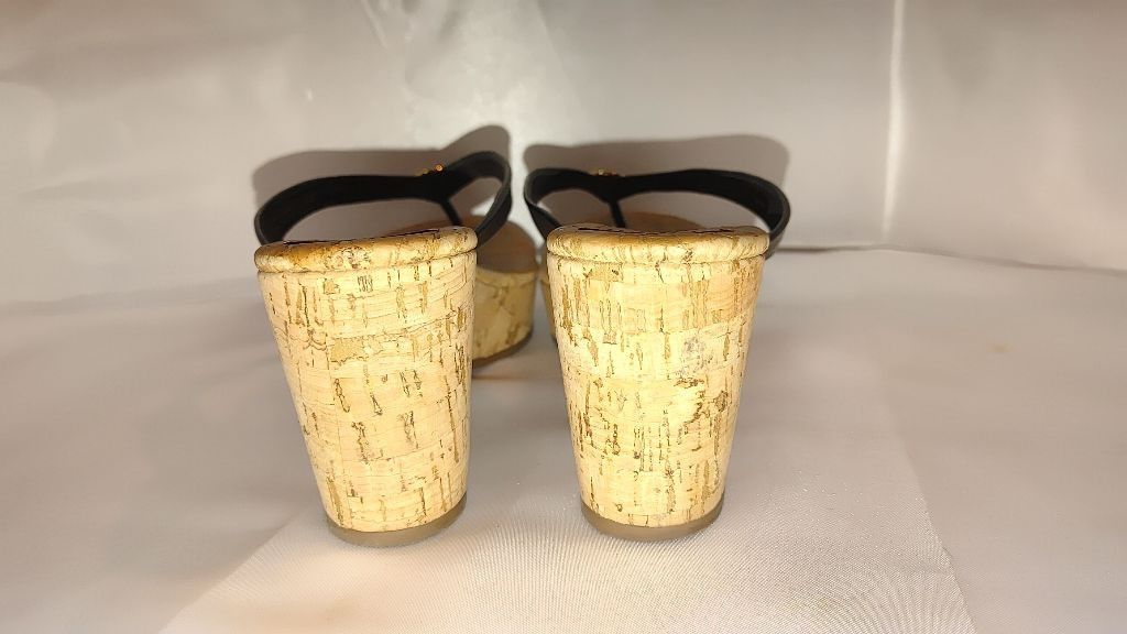 Tory Burch Tory Burch Salem Napa Leather & Cork Wedge Sandals Size 9M Size US 9 / IT 39 - 9 Thumbnail