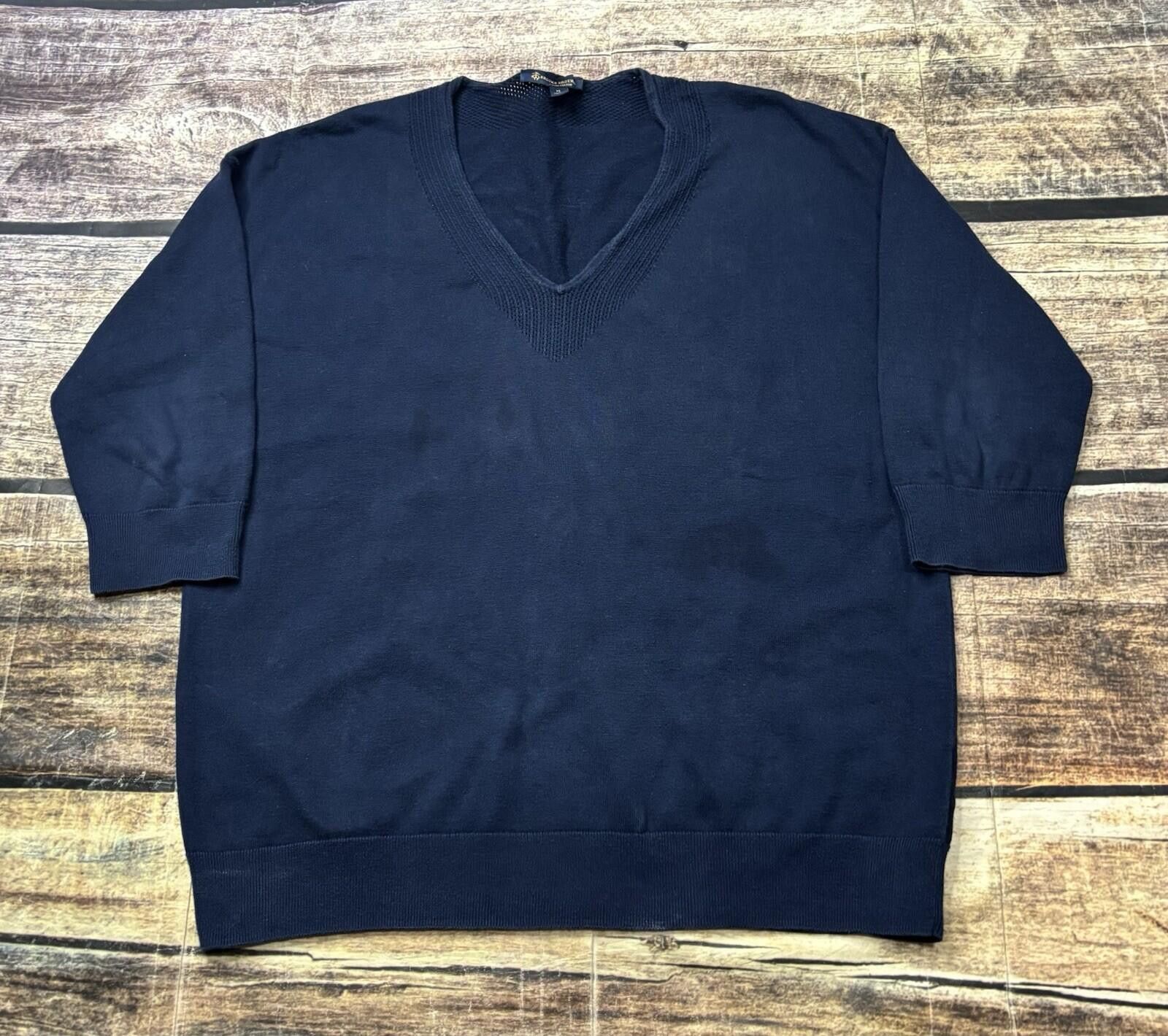 Brooks Brothers Brooks Brothers Sweater Womens XL Supima Cotton V-Neck Navy Size XL / US 12-14 / IT 48-50 - 1 Thumbnail