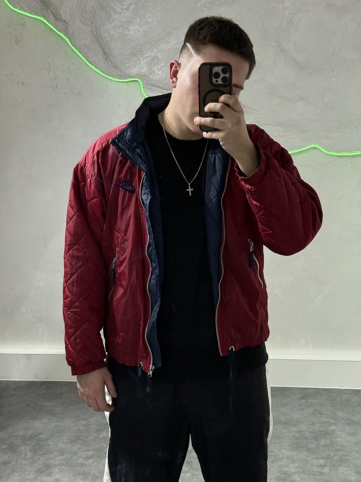 Nike Vintage 90s light puffer bomber jacket Nike big back logo Size US M / EU 48-50 / 2 - 3 Thumbnail
