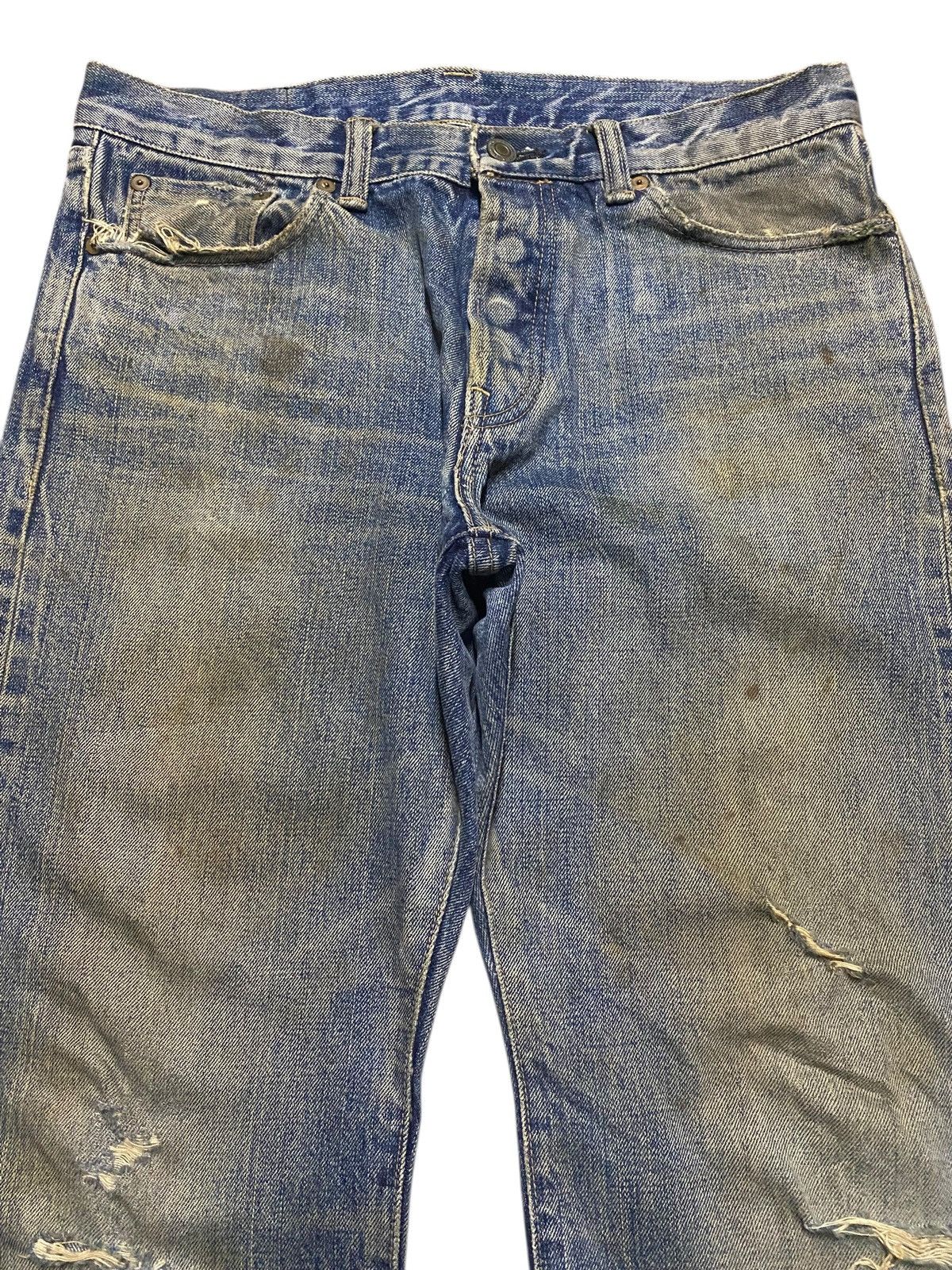 Junya Watanabe Vintage Blue Corn Japan Selvedge Heavy Faded Distressed Jean Size US 32 / EU 48 - 3 Thumbnail