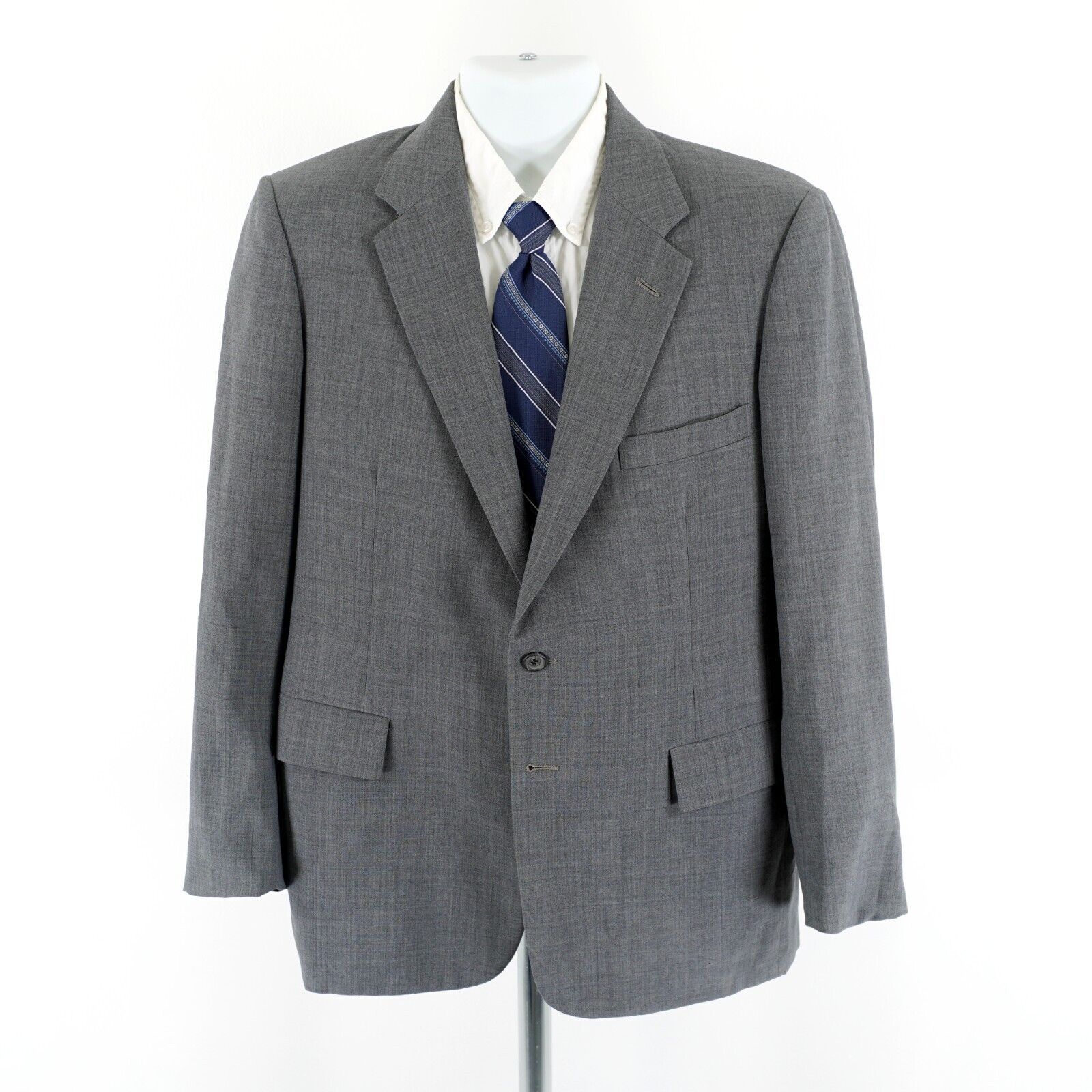 Tom James Tom James Gray W/ Hint Of Blue Wool 2 Button Blazer 38S Size 38S - 6 Thumbnail