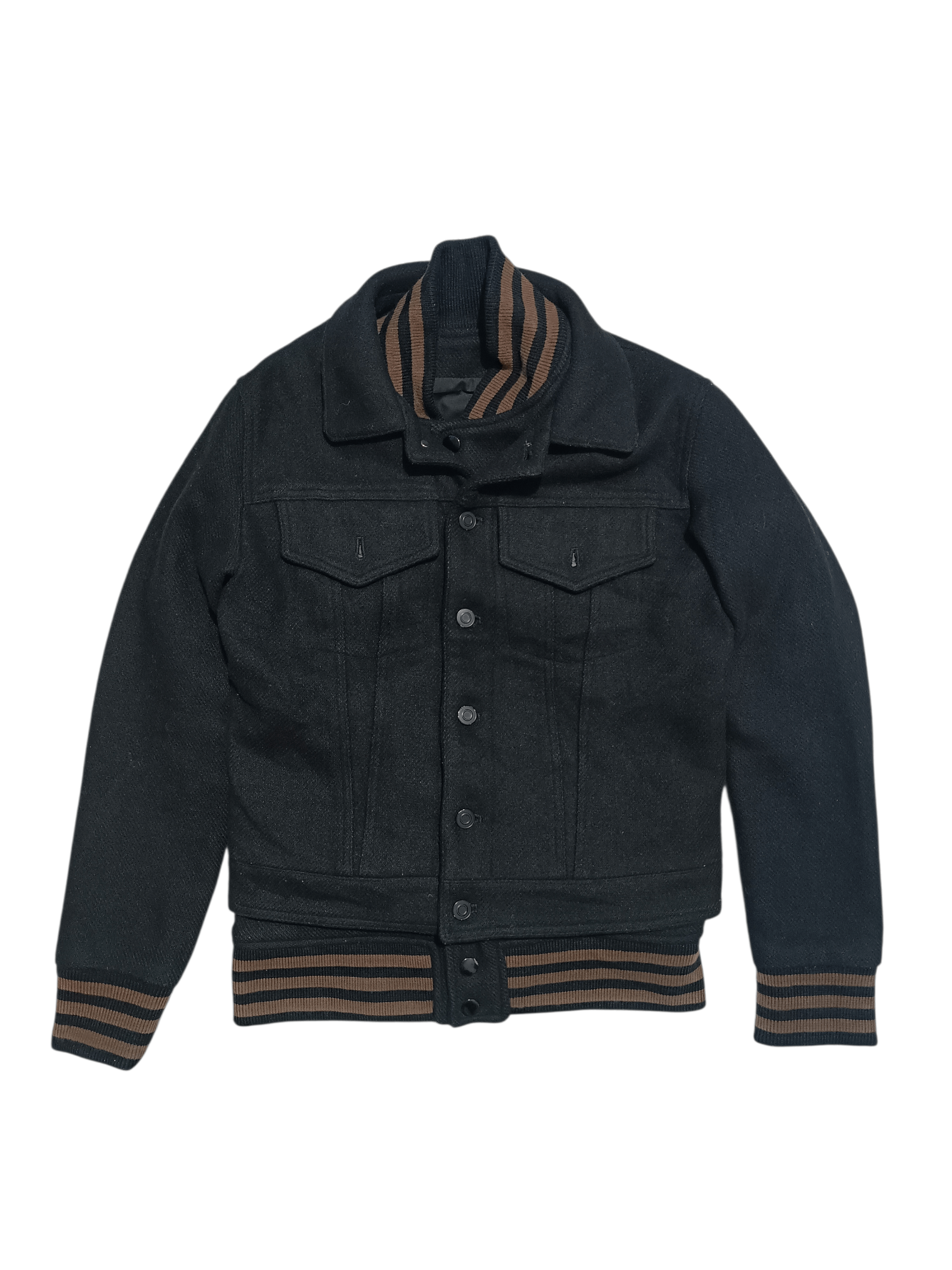 Japanese Brand Varsity Trucker Double Layer Wool Jacket Size US M / EU 48-50 / 2 - 7 Thumbnail
