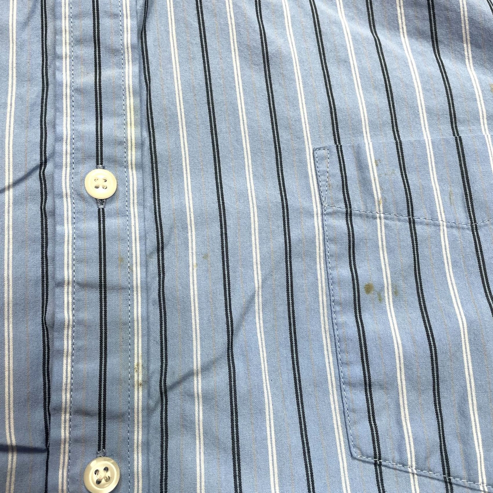 Croft & Barrow VINTAGE Croft & Barrow Easy Care Shirt Mens 2XL Blue Striped Short Sleeve Pocket Collar Size US XXL / EU 58 / 5 - 4 Thumbnail