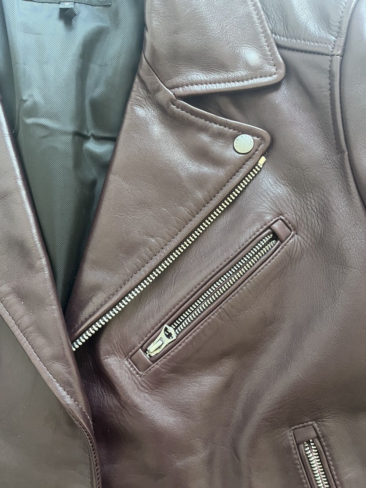 Rag & Bone Rag & Bone Maroon Leather Jacket Size US M / EU 48-50 / 2 - 5 Thumbnail