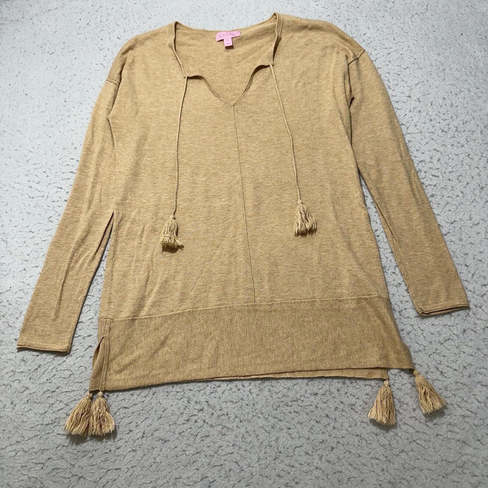 Lilly Pulitzer Lilly Pulitzer XS Lightweight Boho Sweater Tasseled Cream Size XS / US 0-2 / IT 36-38 - 1 Thumbnail