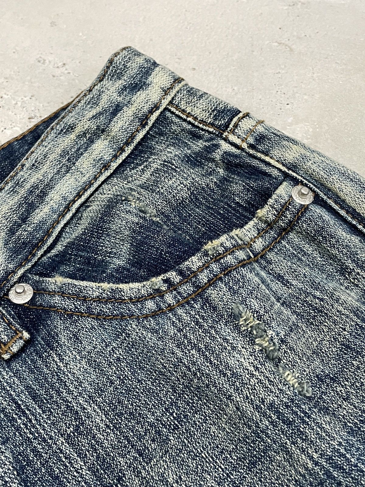 If Six Was Nine × Japanese Brand Still Mud Light Wash High Rise Flare Distressed Style Pants Size US 30 / EU 46 - 13 Thumbnail