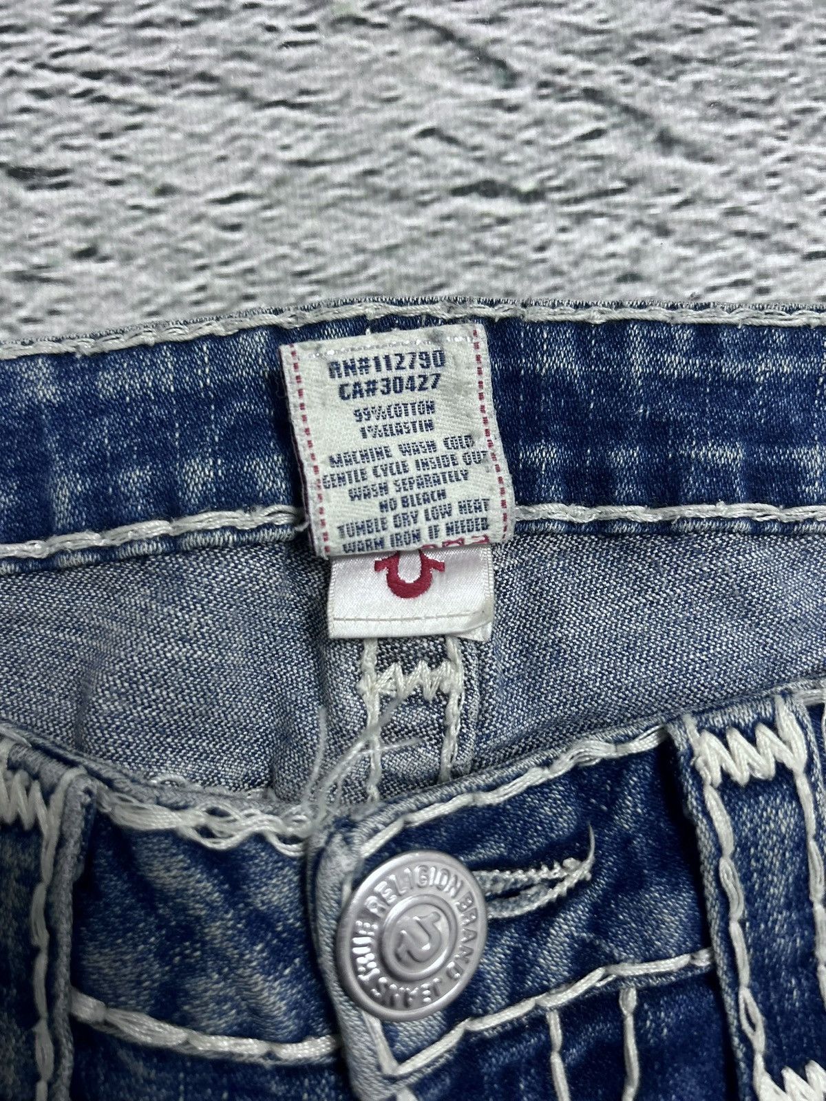 True Religion True Religion blue jeans white thick stitching Gina super T Size 29" - 7 Thumbnail