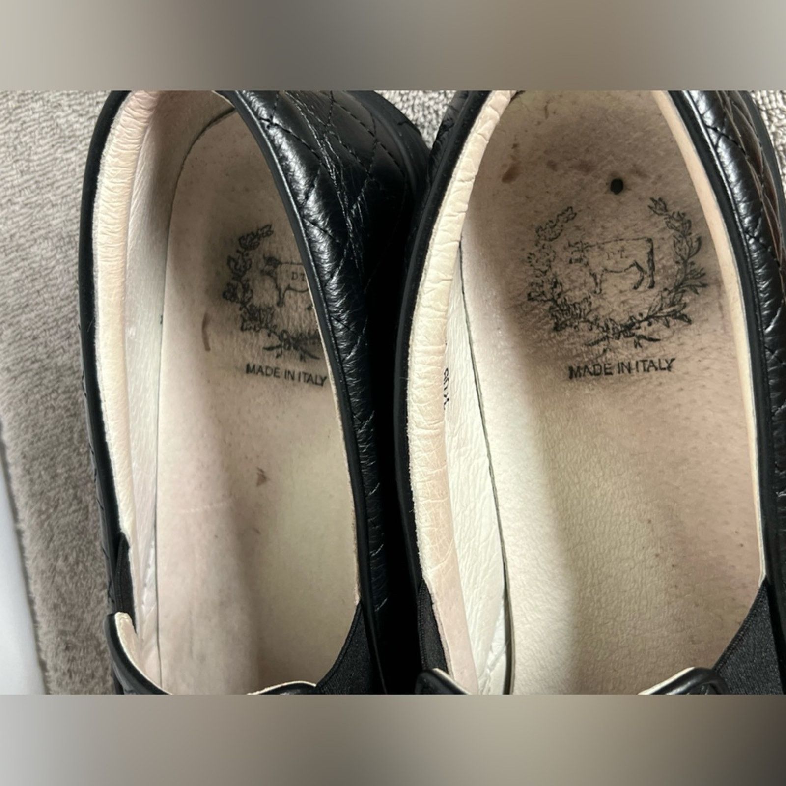 Del Toro Del Toro Quilted Nappa Leather Black Slip-On MADE IN ITALY Size US 11 / EU 44 - 10 Thumbnail