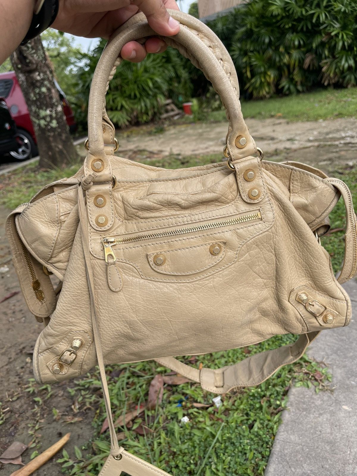 Balenciaga Balenciaga City Motorcycle Beige Handbag Size ONE SIZE - 1 Thumbnail