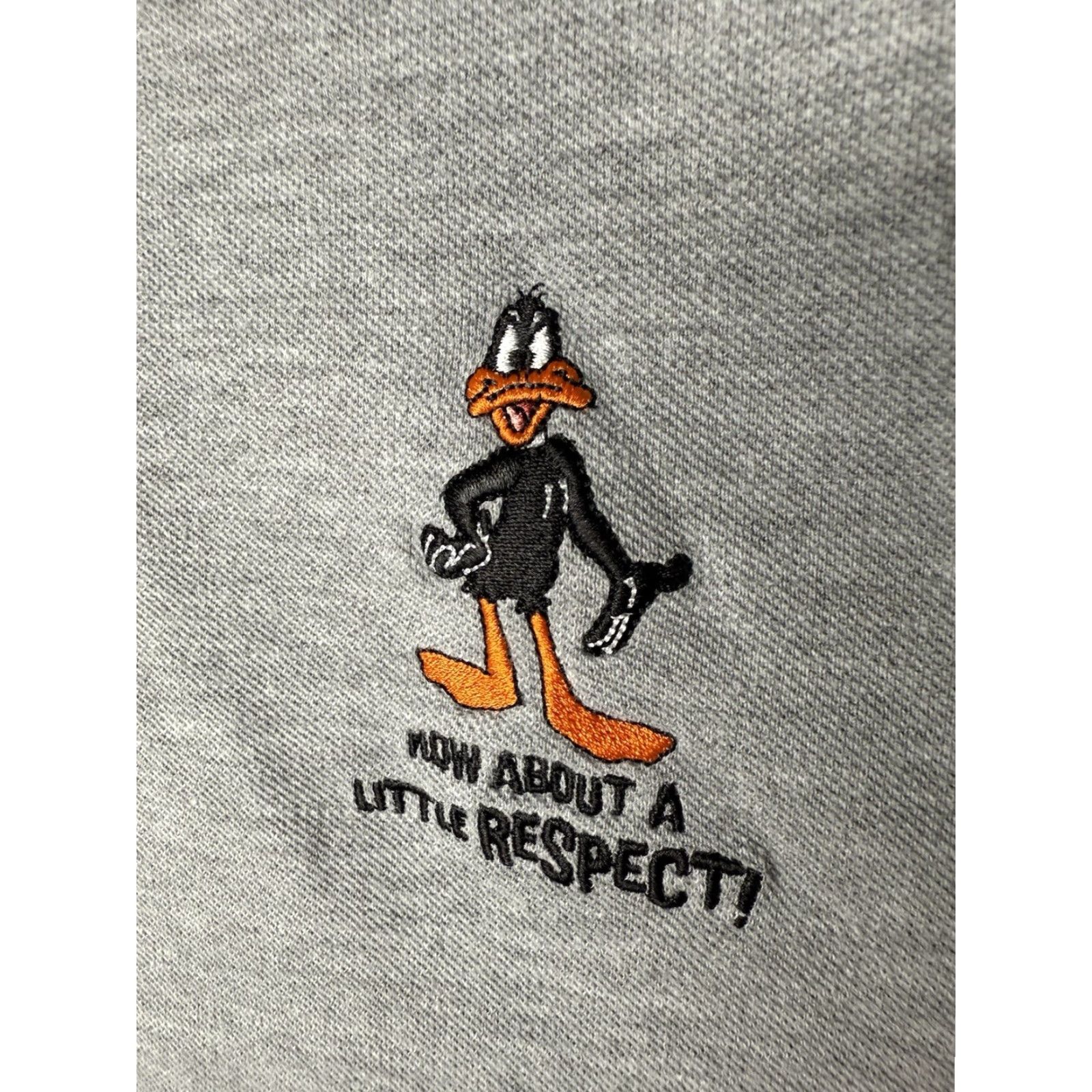 Vintage VINTAGE Warner Bros Polo Shirt Mens XL Embroidered Daddy Duck Golf Gray Solid Cartoon 90s/Y2K Size US XL / EU 56 / 4 - 3 Thumbnail