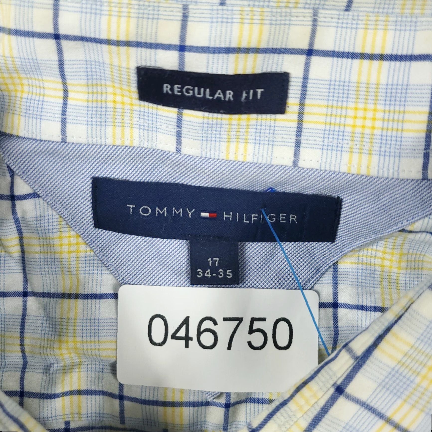 Tommy Hilfiger Tommy Hilfiger Shirt Mens 17 Yellow Plaid Dress Button-Down Long Sleeve Regular Size 17 Collared Classic American Modern Preppy Wedding Workwear Mens Size 46R - 7 Thumbnail