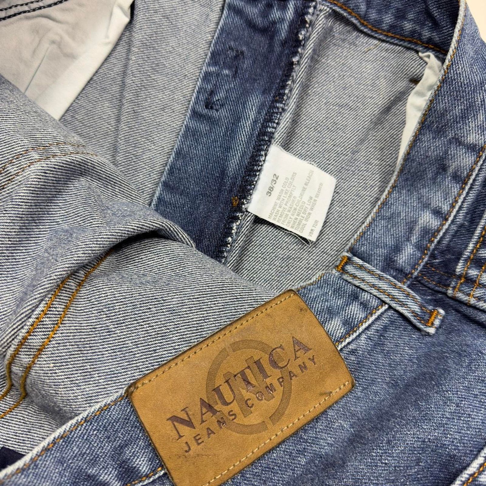 Japanese Brand × Nautica × StraightFaded Nautica Baggy Wide-Leg Y2k Streetwear Carpenter Denim Pants Size US 36 / EU 52 - 5 Thumbnail