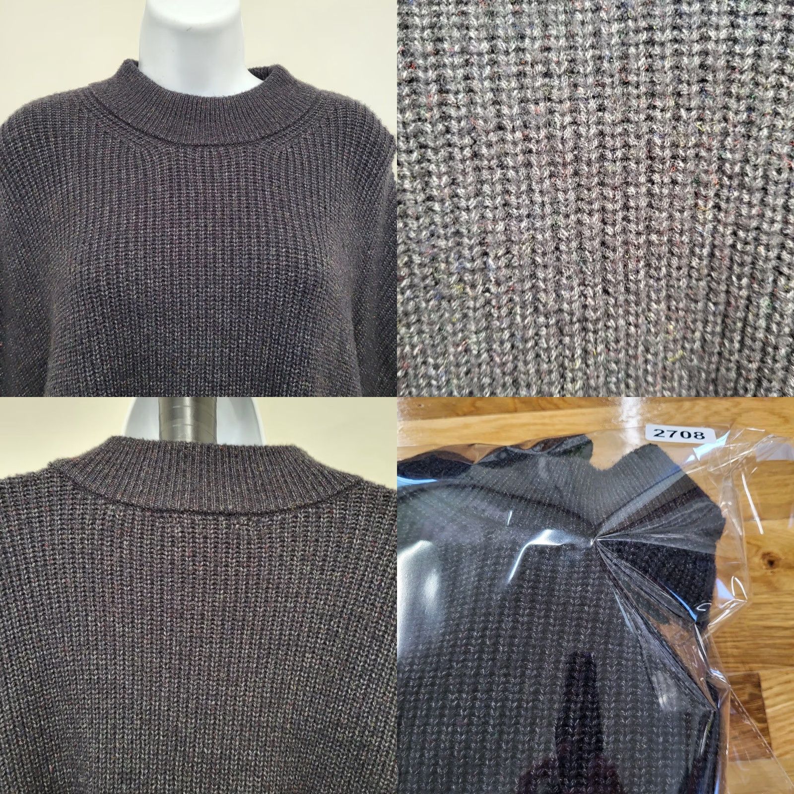 Vintage Terra & Sky Women's 1X Long Sleeve Mock Neck Knit Pullover Sweater Black Size XL / US 12-14 / IT 48-50 - 8 Thumbnail