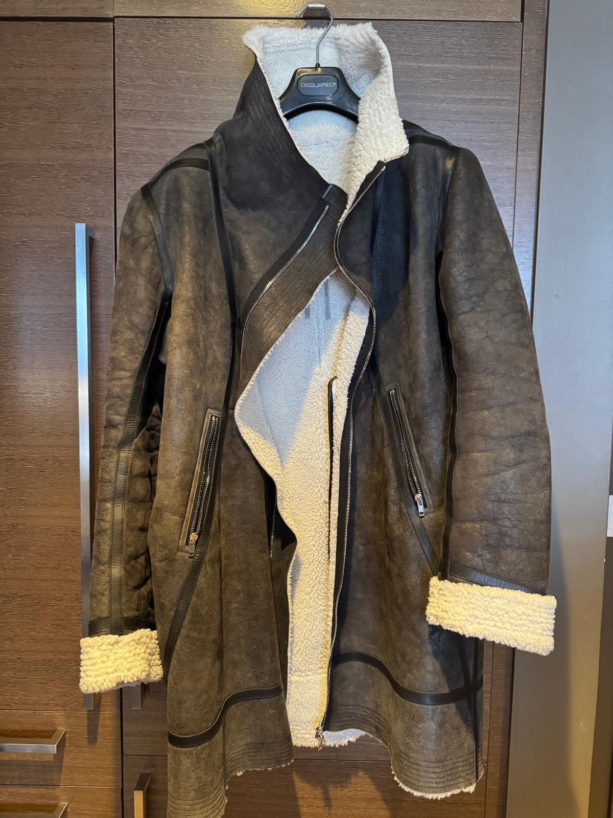 Authentic Mens Rick Owens Shearling 2017 FW Glitter