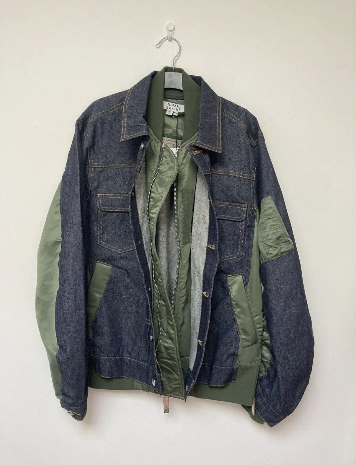 A.P.C. × Sacai APC x Sacai Eimi Denim Bomber Jacket Size US S / EU 44-46 / 1 - 3 Thumbnail