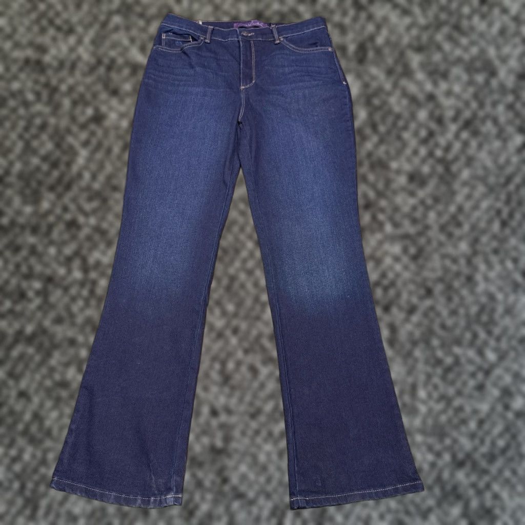 Gloria Vanderbilt Gloria Vanderbilt Amanda Bootcut Jeans Womens 10 Petite Classic Rise Stretch Denim 5-Pocket Logo Blue Size 32" / US 10 / IT 46 - 1 Thumbnail
