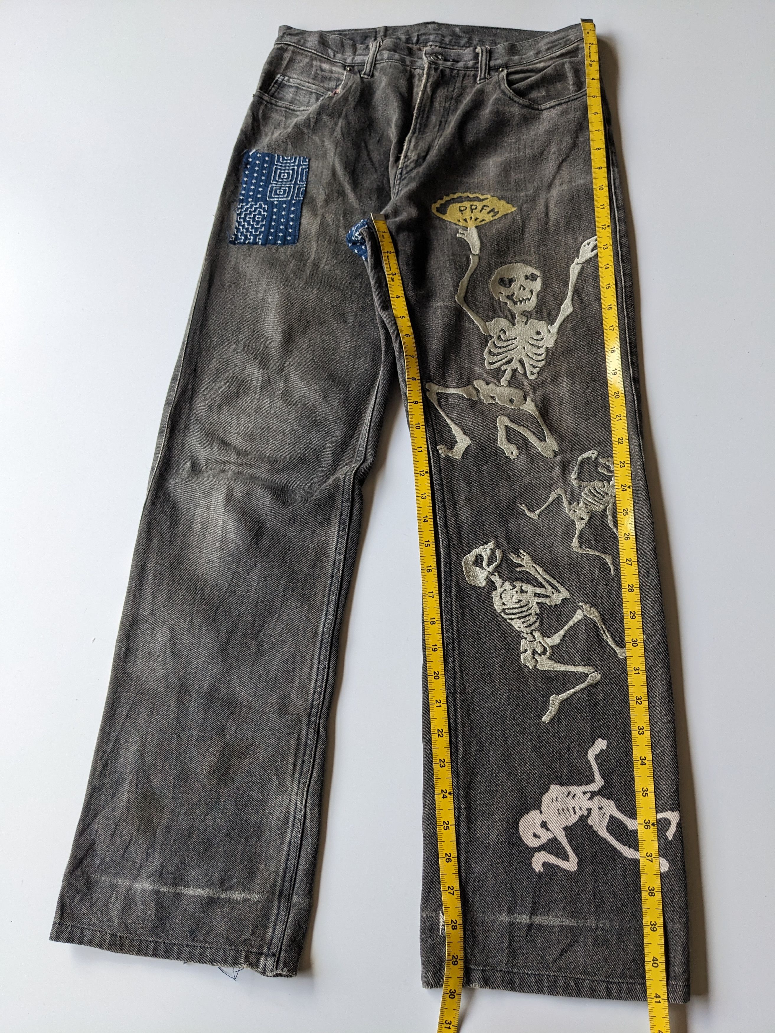 Japanese Brand × PPFM × Tornado Mart PPFM skeleton skeleton boro flare jeans Size US 31 - 11 Thumbnail