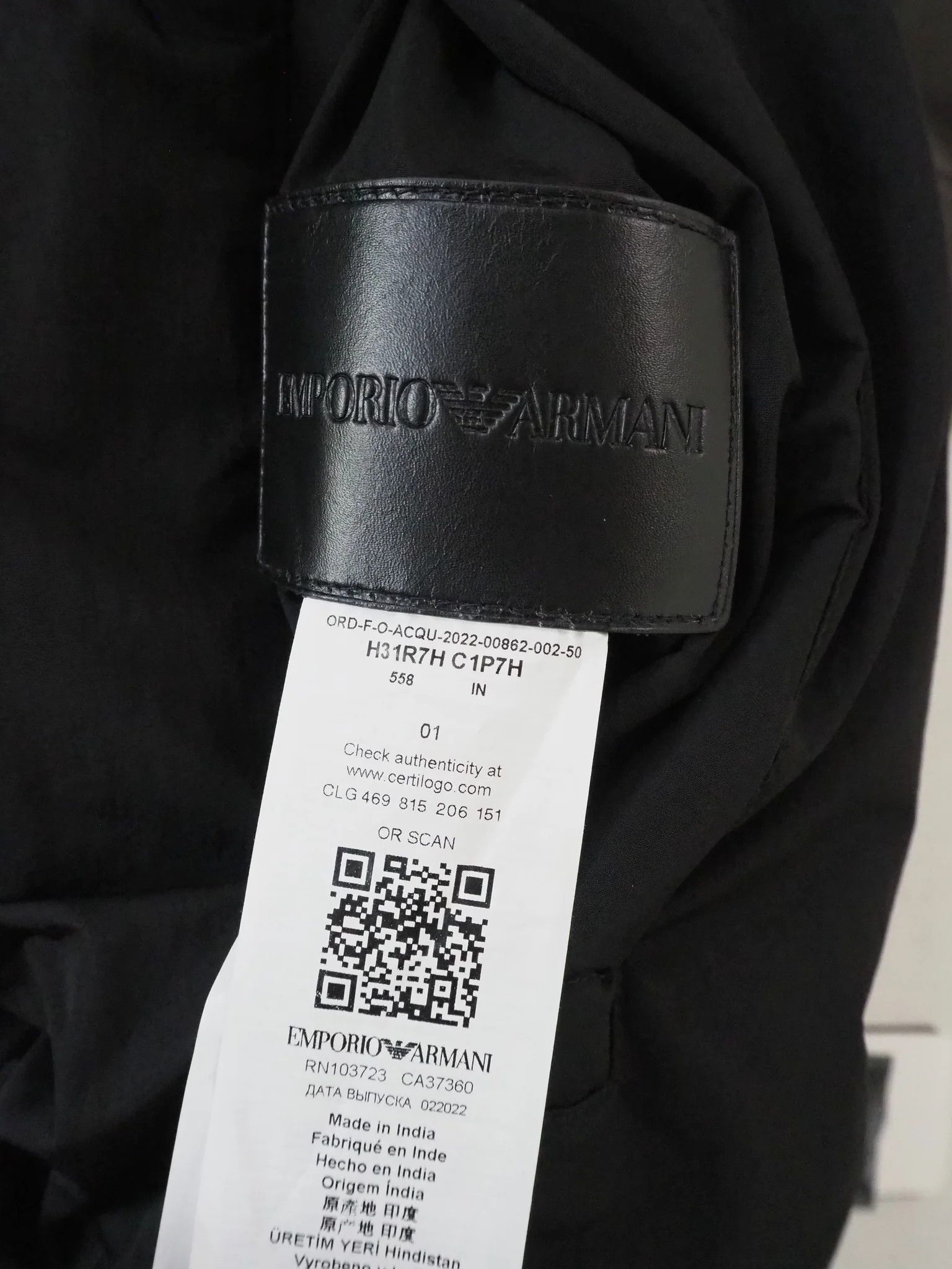 Emporio Armani Reversible Logo Embossed Lambskin Nappa Leather BomberJacket Size US M / EU 48-50 / 2 - 4 Thumbnail