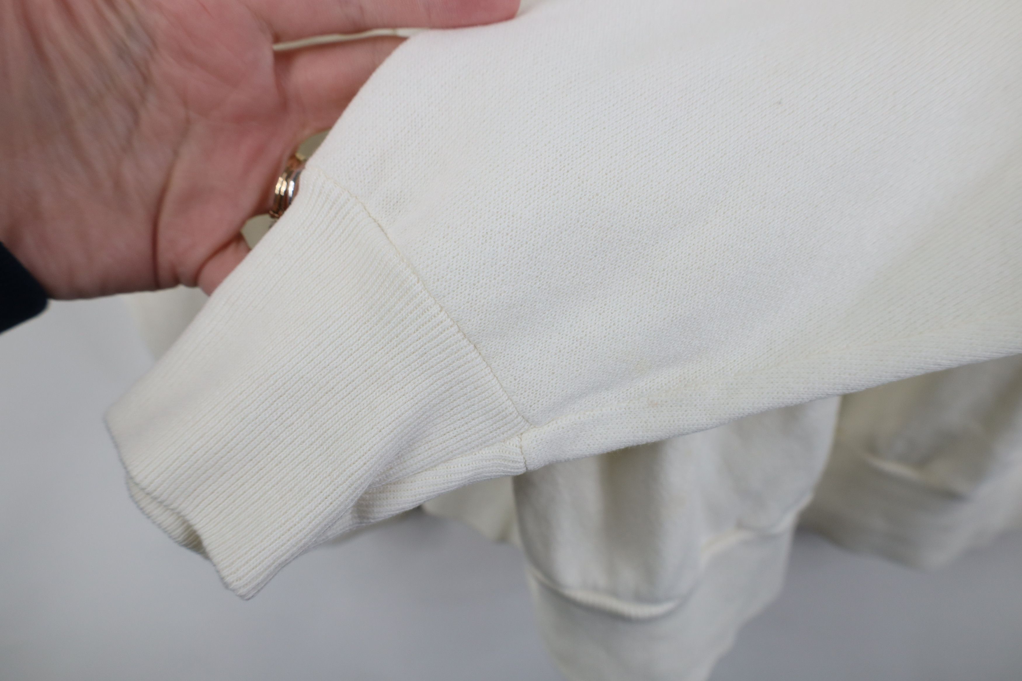 Vintage Vintage 90s Streetwear Blank Crewneck Sweatshirt White Size L / US 10 / IT 46 - 10 Thumbnail
