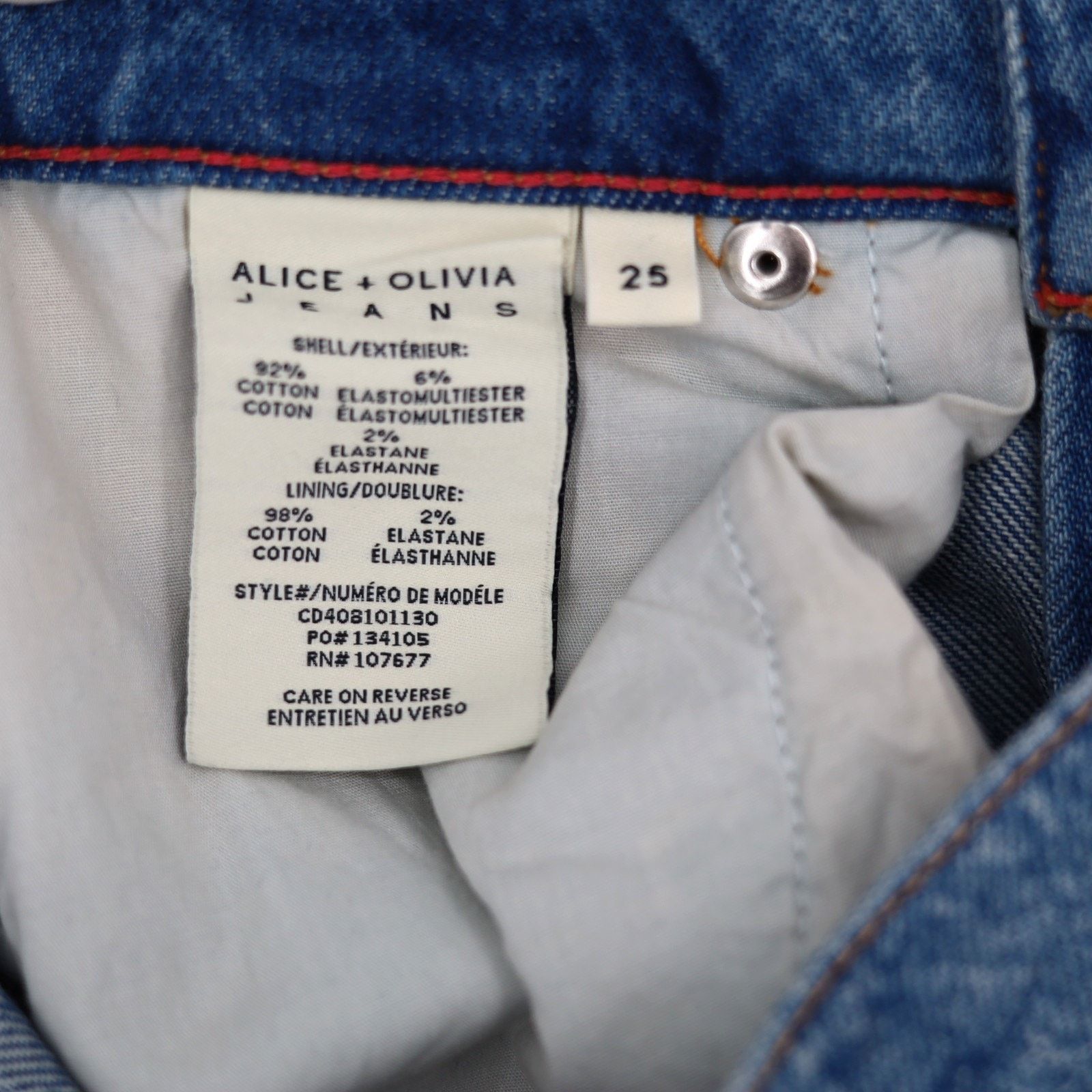 Alice + Olivia Alice and Olivia Women Avery Blue Wide Leg Jeans Size 25 Size 25" / US 0 / IT 36 - 11 Thumbnail