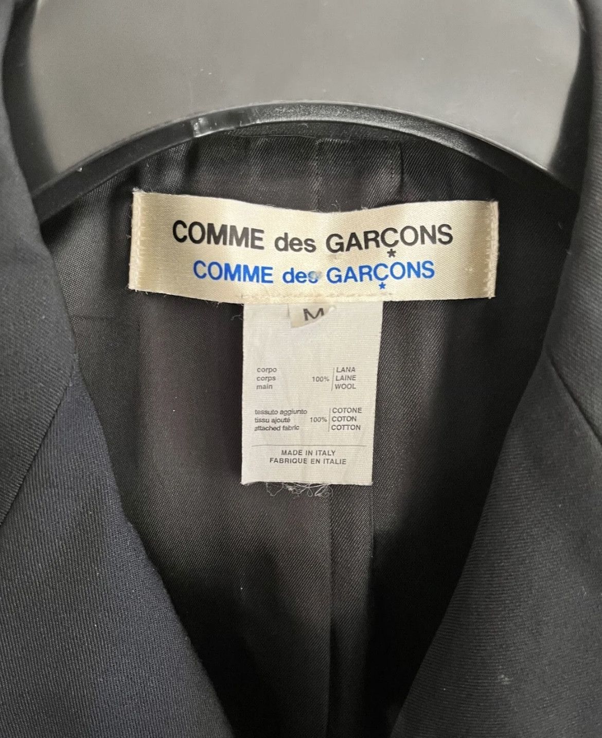 Comme des Garcons Comme Des Garçons Wool Blazer Velvet Details Suit Size 38S - 3 Thumbnail