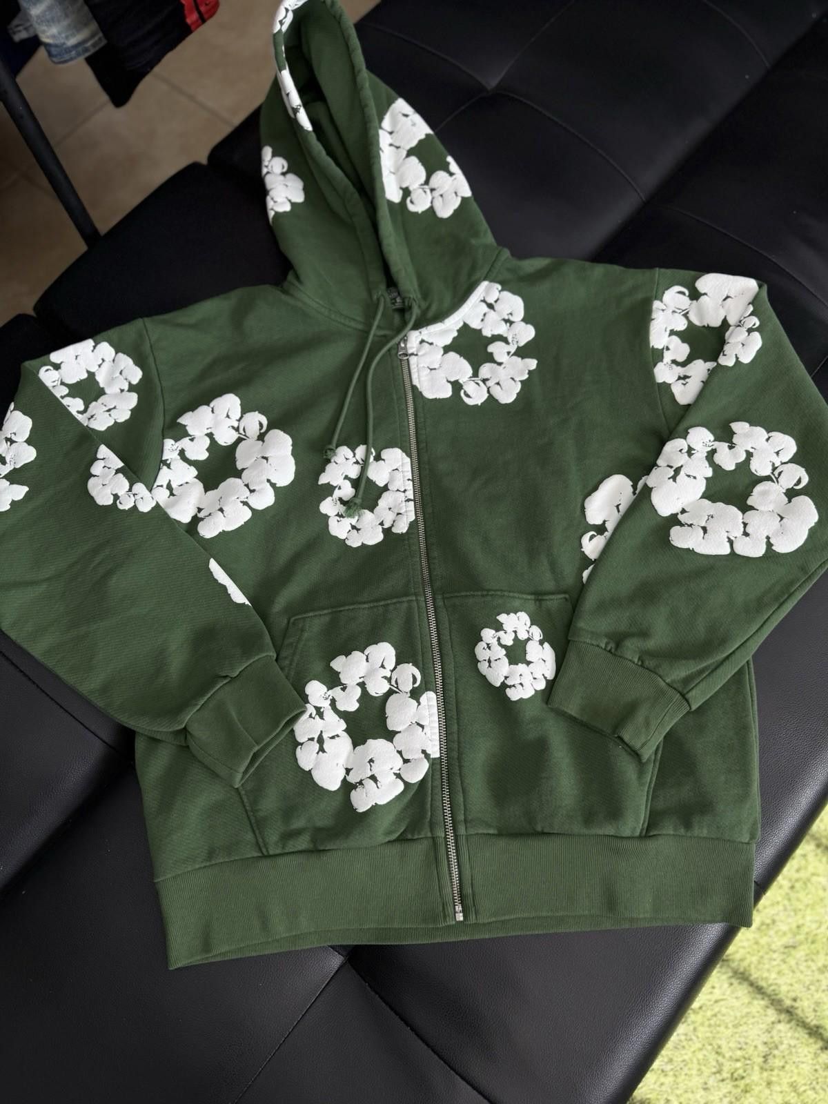DENIM TEARS Size S - Denim Tears Cotton Wreath Green Zip Up Hoodie 2025 Size US S / EU 44-46 / 1 - 1 Thumbnail
