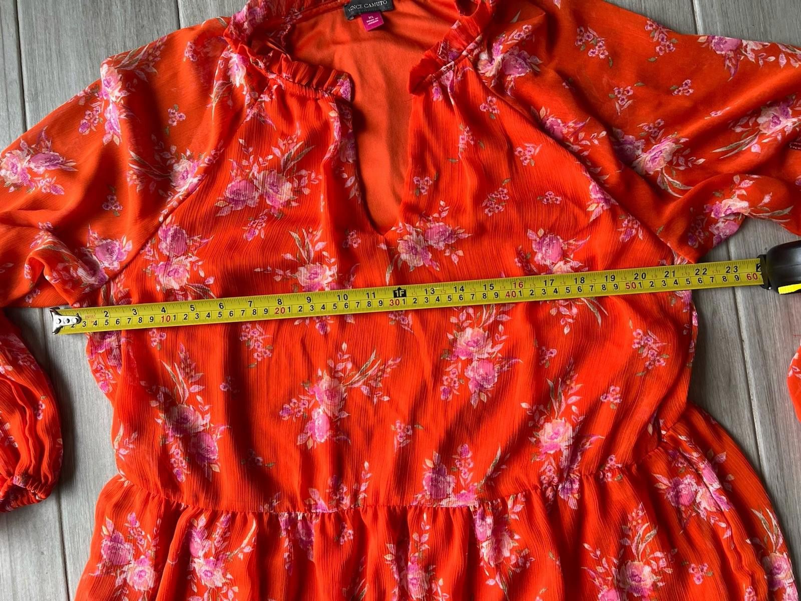 Vince Camuto Vince Camuto orange floral shift dress XL Size XL / US 12-14 / IT 48-50 - 4 Thumbnail