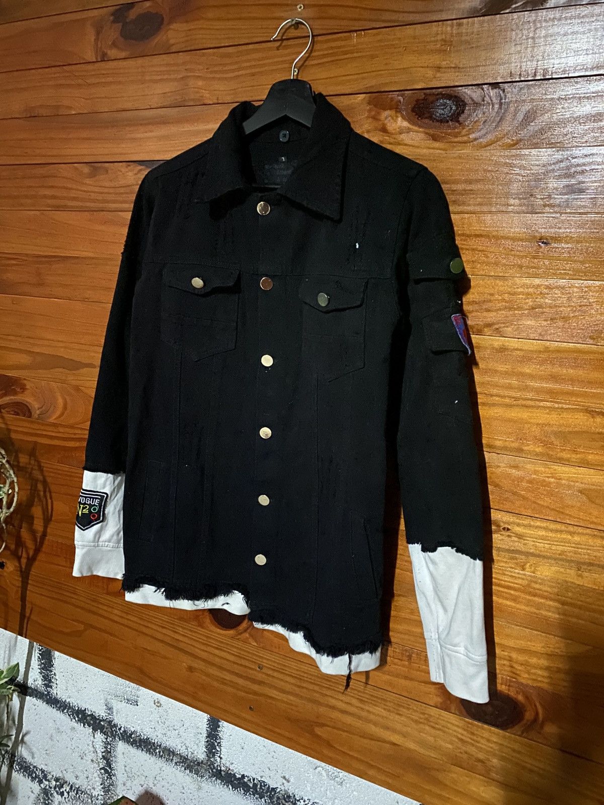 Japanese Brand SPYK Premium Black Distressed Hybrid Jacket – Streetwear Size M / US 6-8 / IT 42-44 - 4 Thumbnail