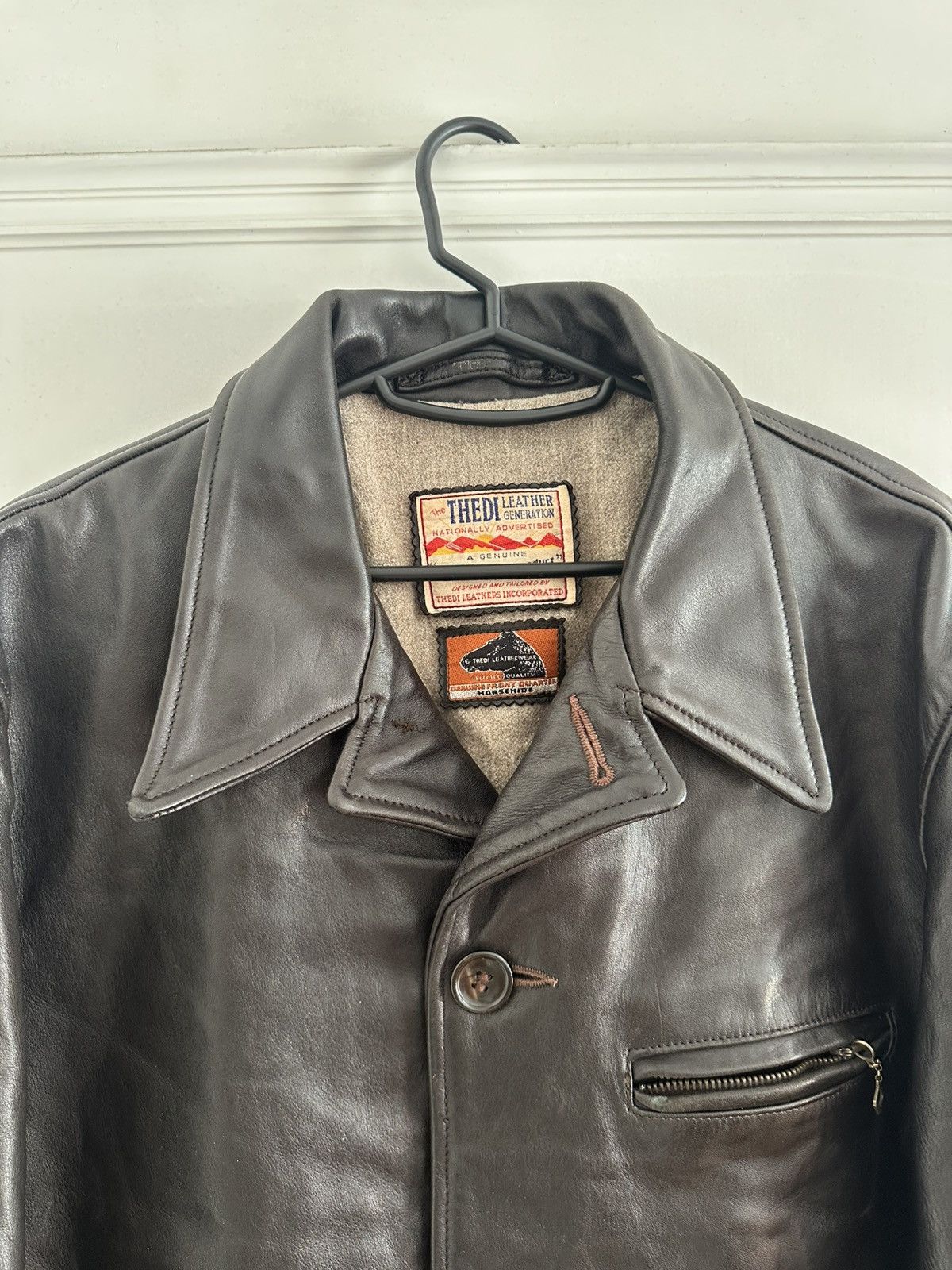 Thedi Thedi Vintage Military Army Style Cropped Leather Jacket Size US M / EU 48-50 / 2 - 6 Thumbnail