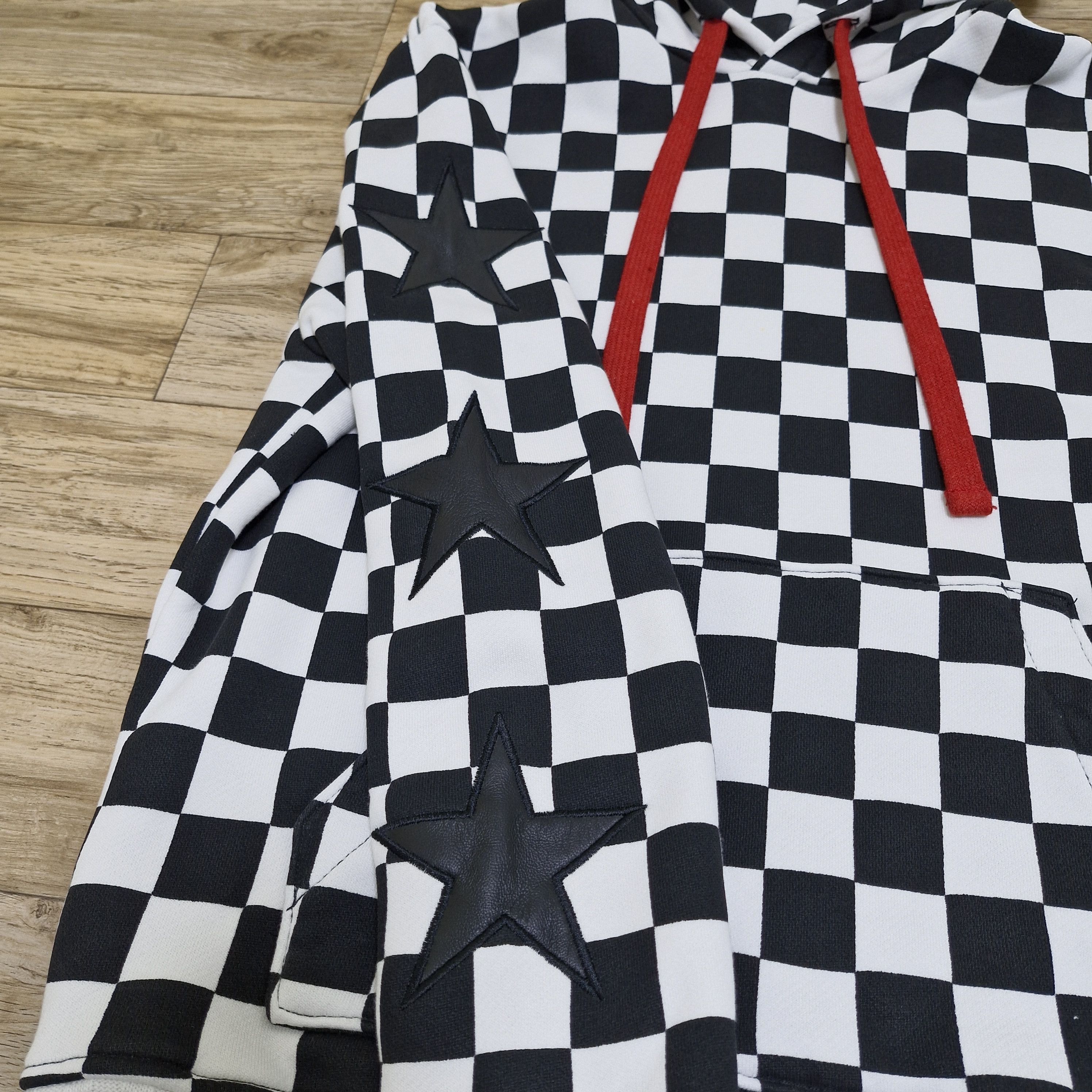Amiri AMIRI Checkerboard Hoodie w/ Star Patches Size US XS / EU 42 / 0 - 3 Thumbnail